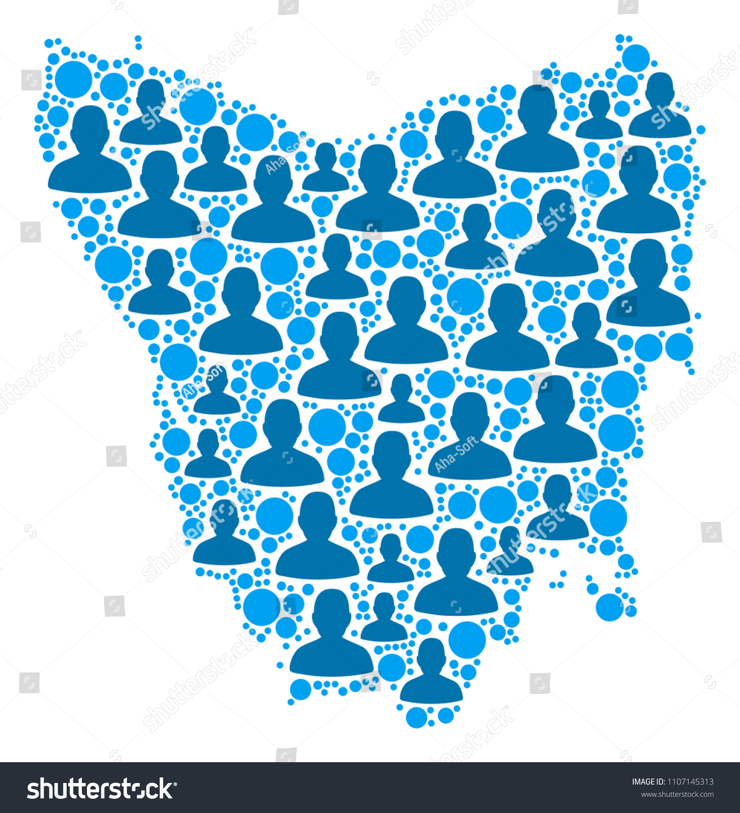 Population Tasmania Island Map Demography Vector เวกเตอร์สต็อก (ปลอด