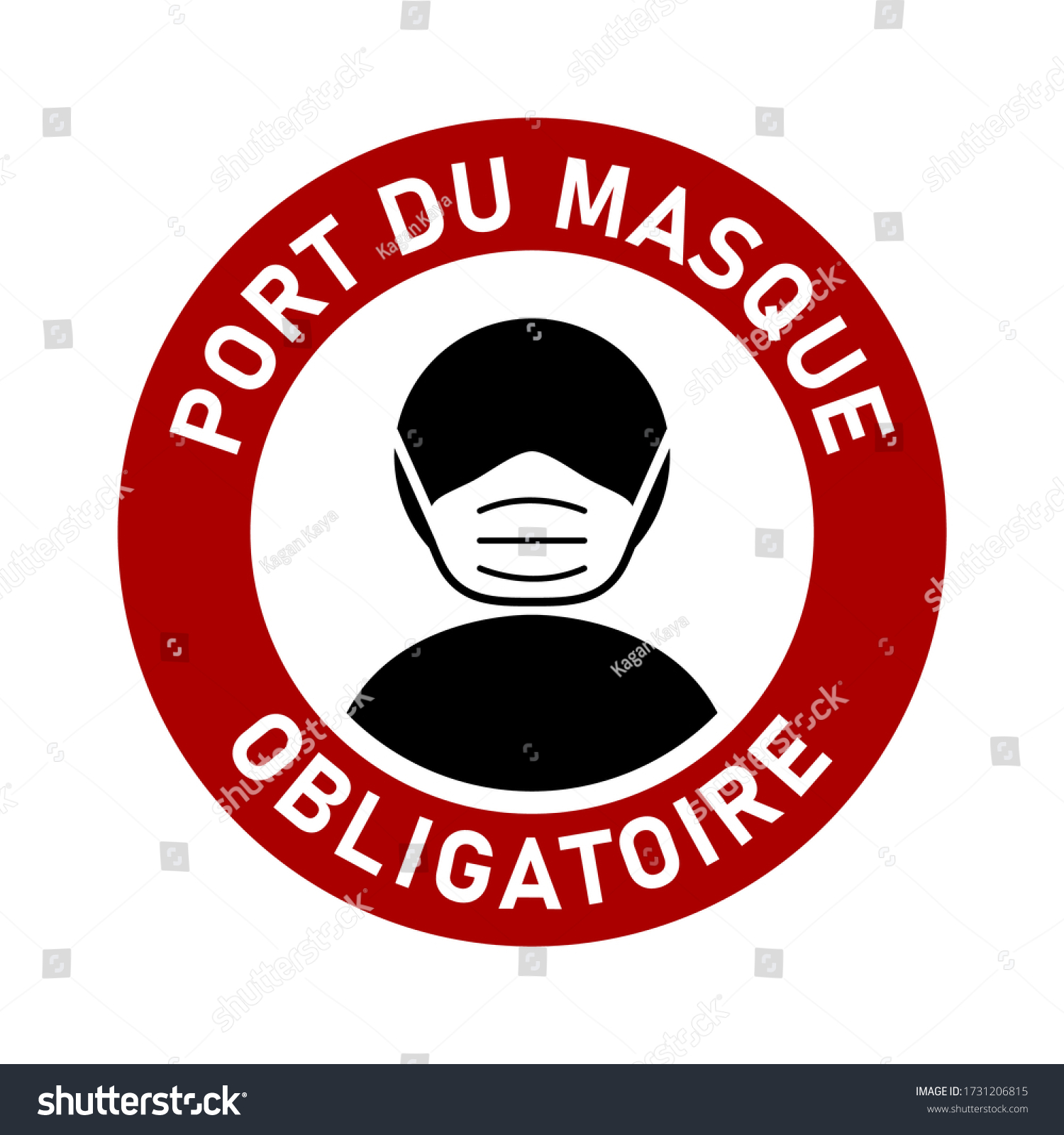 Port Du Masque Obligatoire Mandatory Wear Stock Vector (Royalty Free)  1731206815 | Shutterstock
