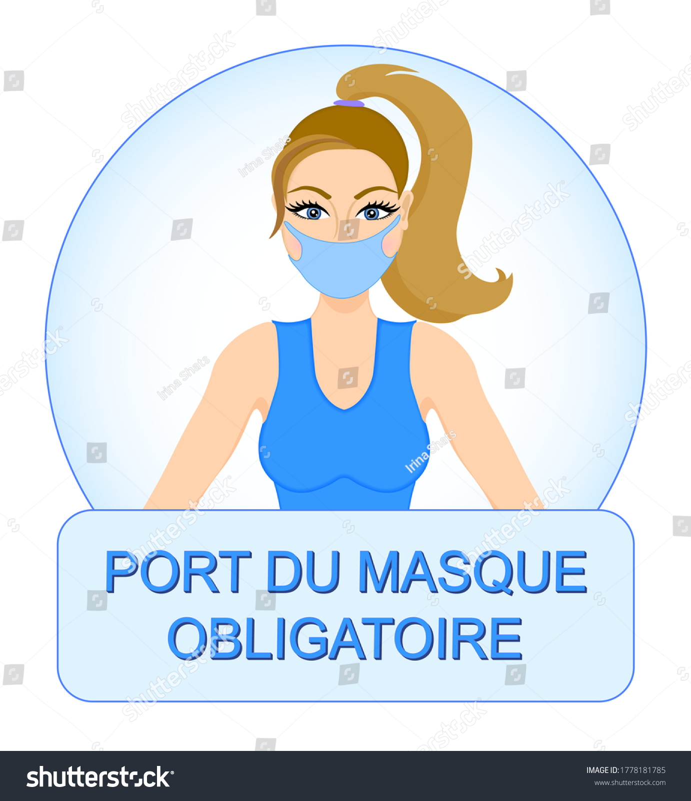Port Du Masque Obligatoire Translation Wearing Stock Vector (Royalty Free)  1778181785 | Shutterstock