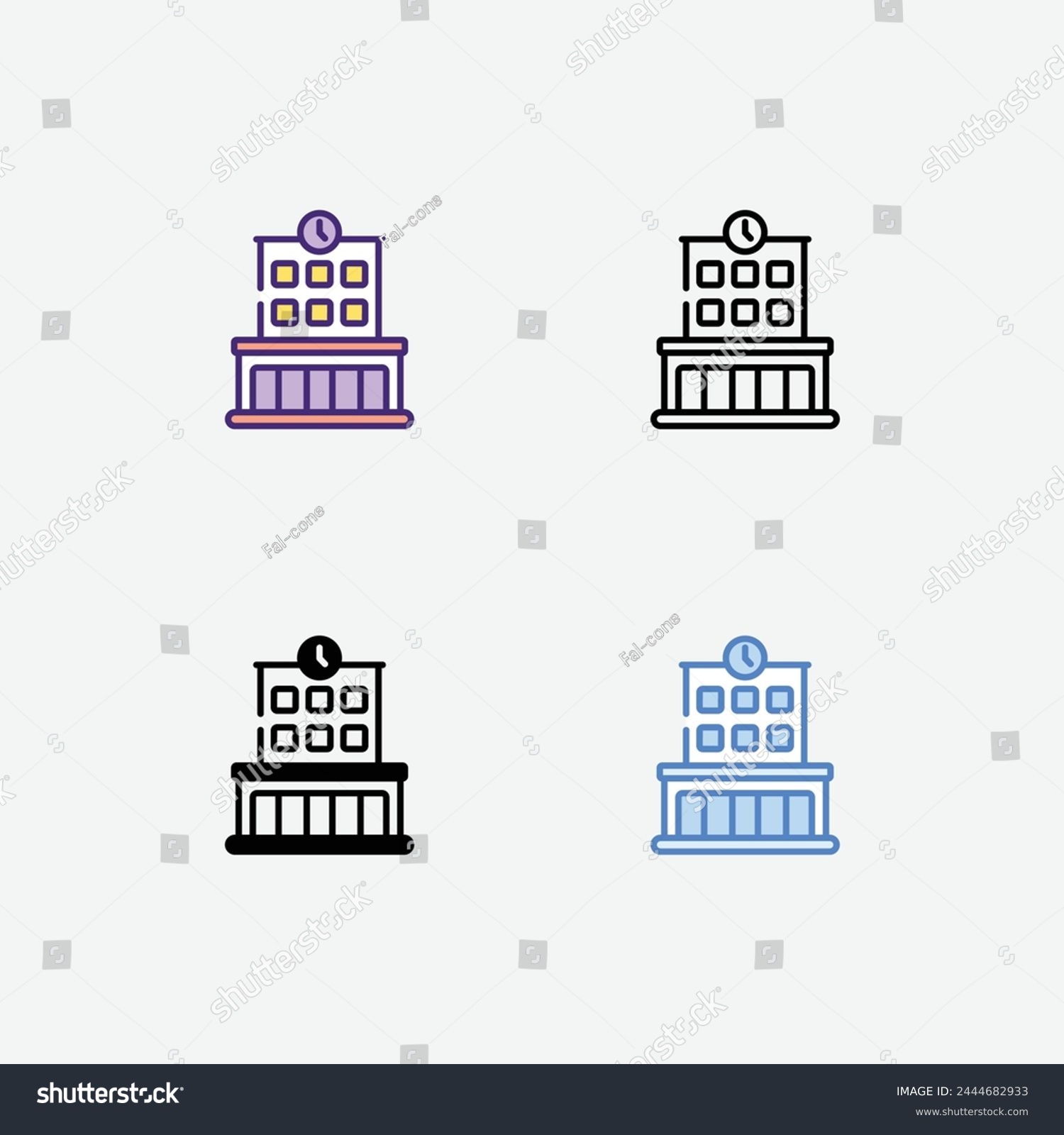 SVG of Port icons set in 4 different style vector illustration svg