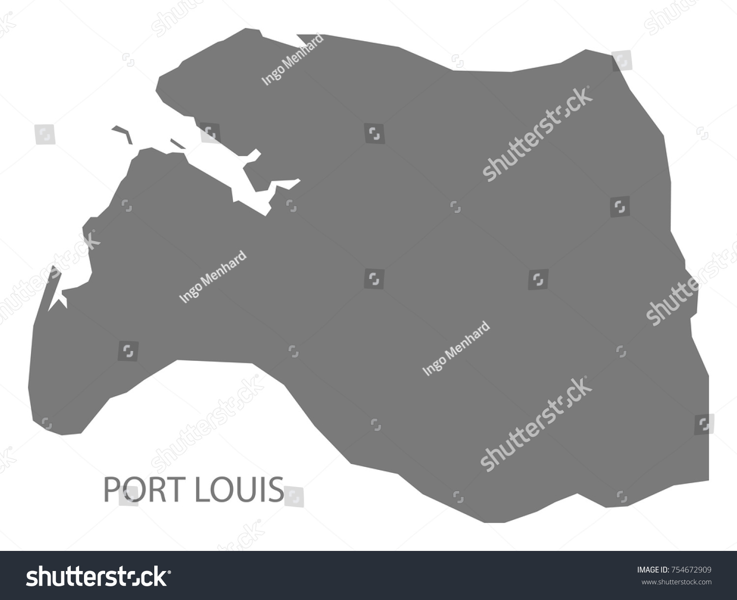 Vector De Stock Libre De Regalias Sobre Port Louis Map Mauritius Grey Illustration