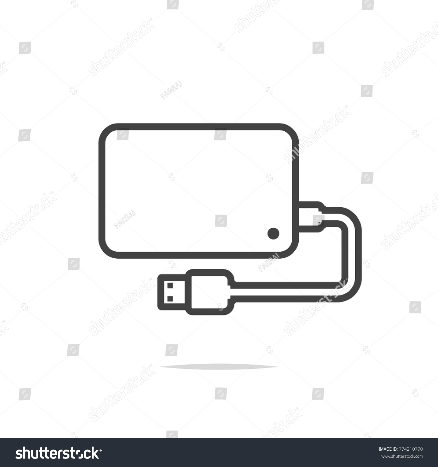black external hard drive usb cable clip art preview