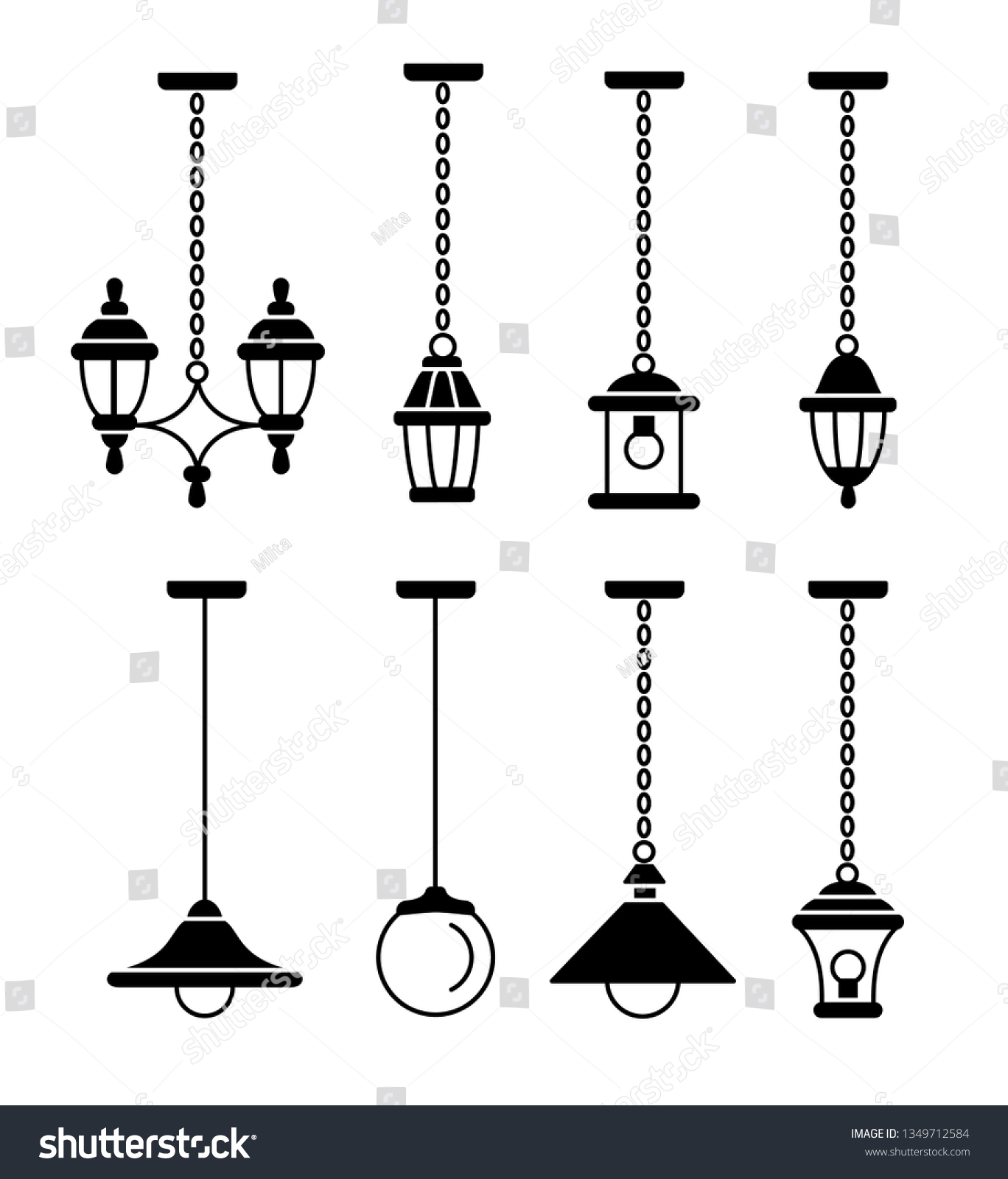 Portch Patio Lights Outdoor Vintage Pendants Stock Vector Royalty