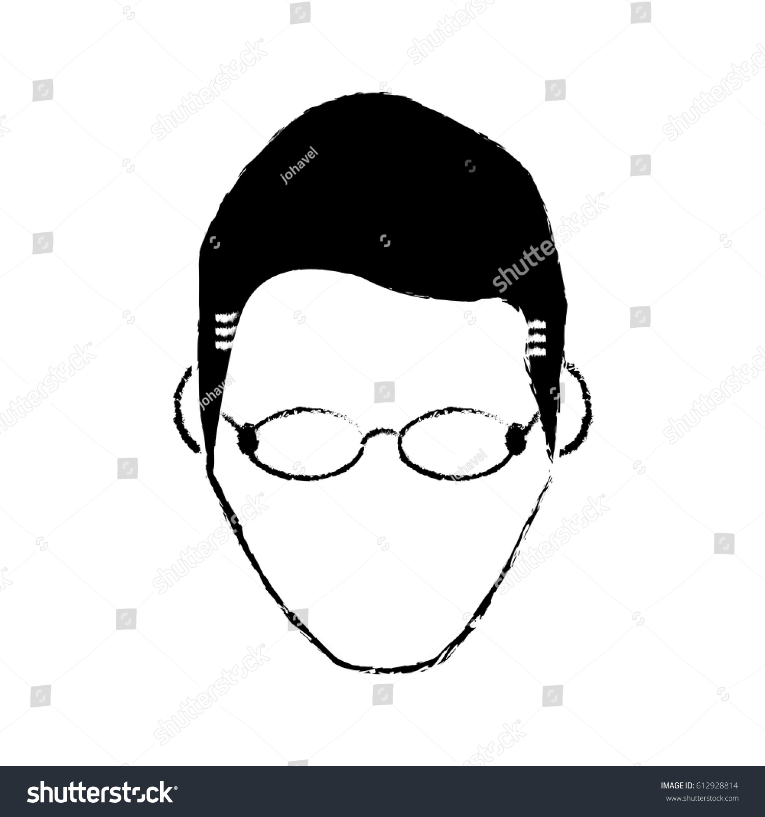 Portrait Male Glasses Image Stock Vector Royalty Free 612928814