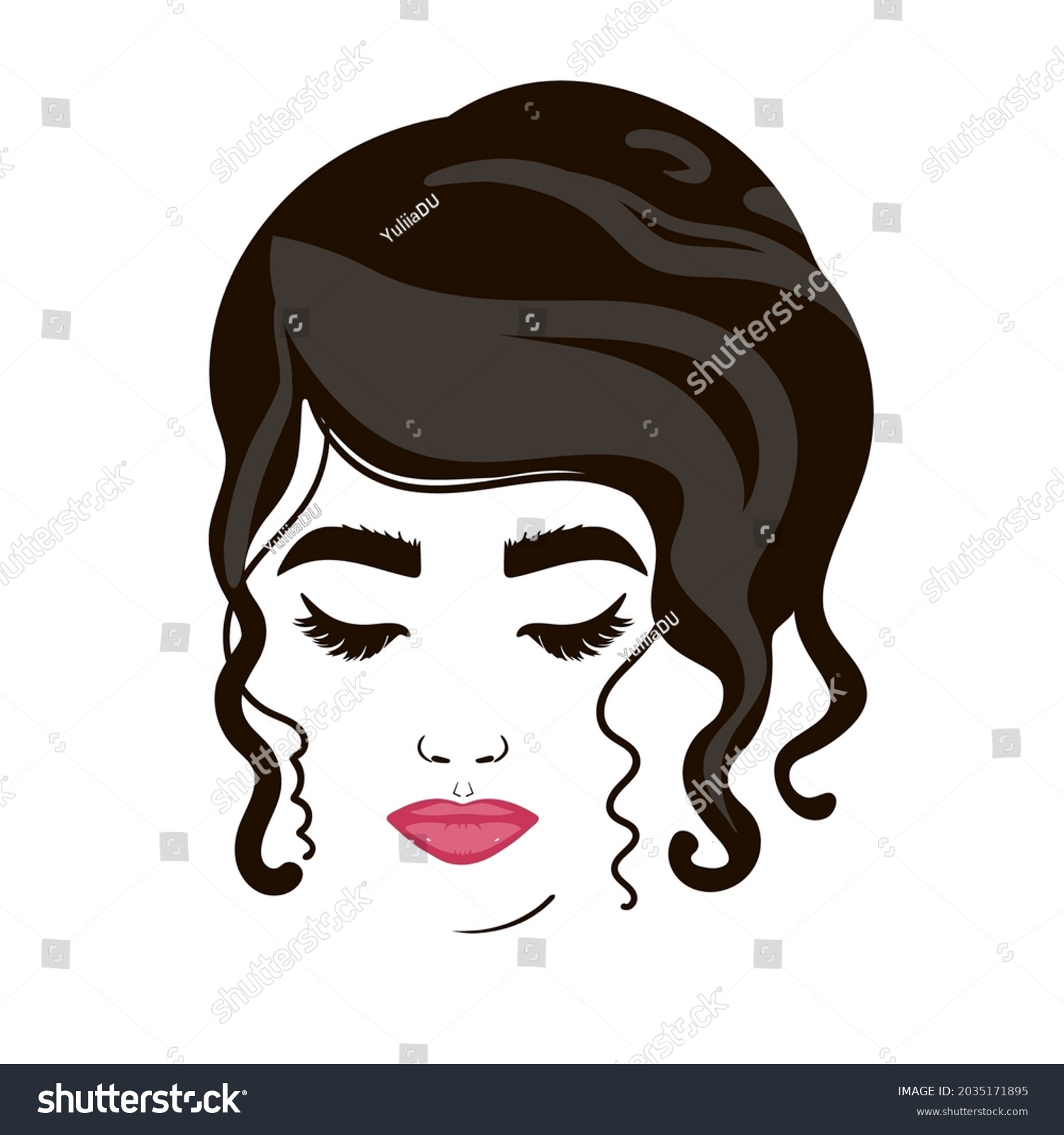 Portrait Beautiful Girl Makeup Face Beauty Stock Vector Royalty Free