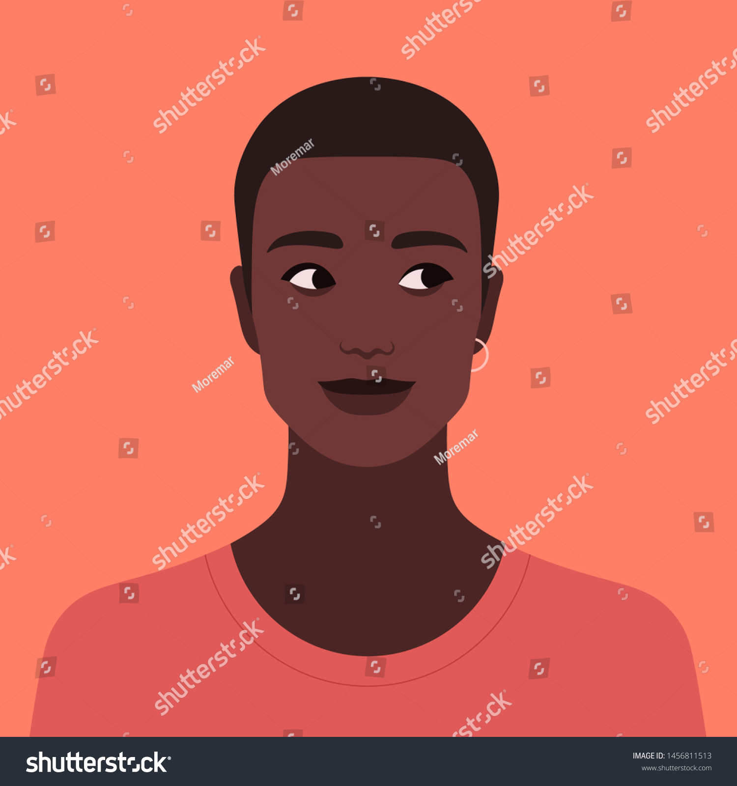 Portrait Curious African Guy Avatar Young Stock Vector (Royalty Free ...