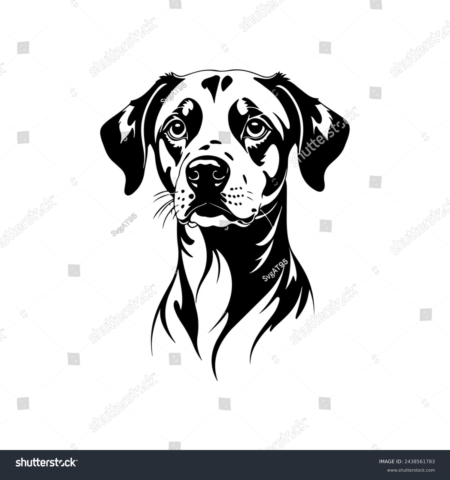 SVG of Portrait of a Dalmatian Dog Vector isolated on white background, Dog Silhouettes. svg