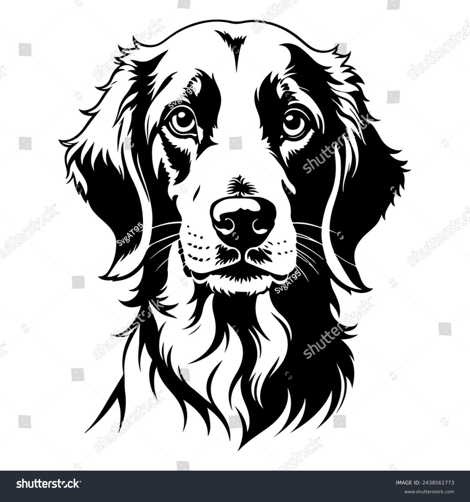 SVG of Portrait of a English Setter Dog Vector isolated on white background, Dog Silhouettes. svg