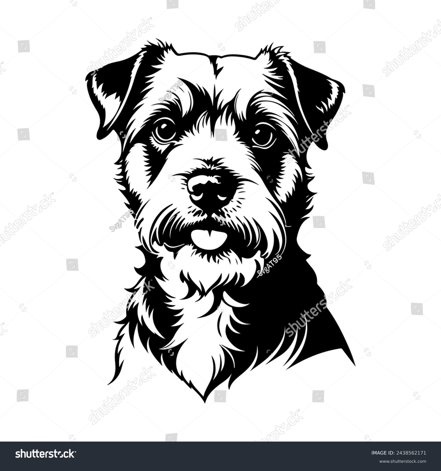 SVG of Portrait of a Glen of Imaal Terrier Dog Vector isolated on white background, Dog Silhouettes svg