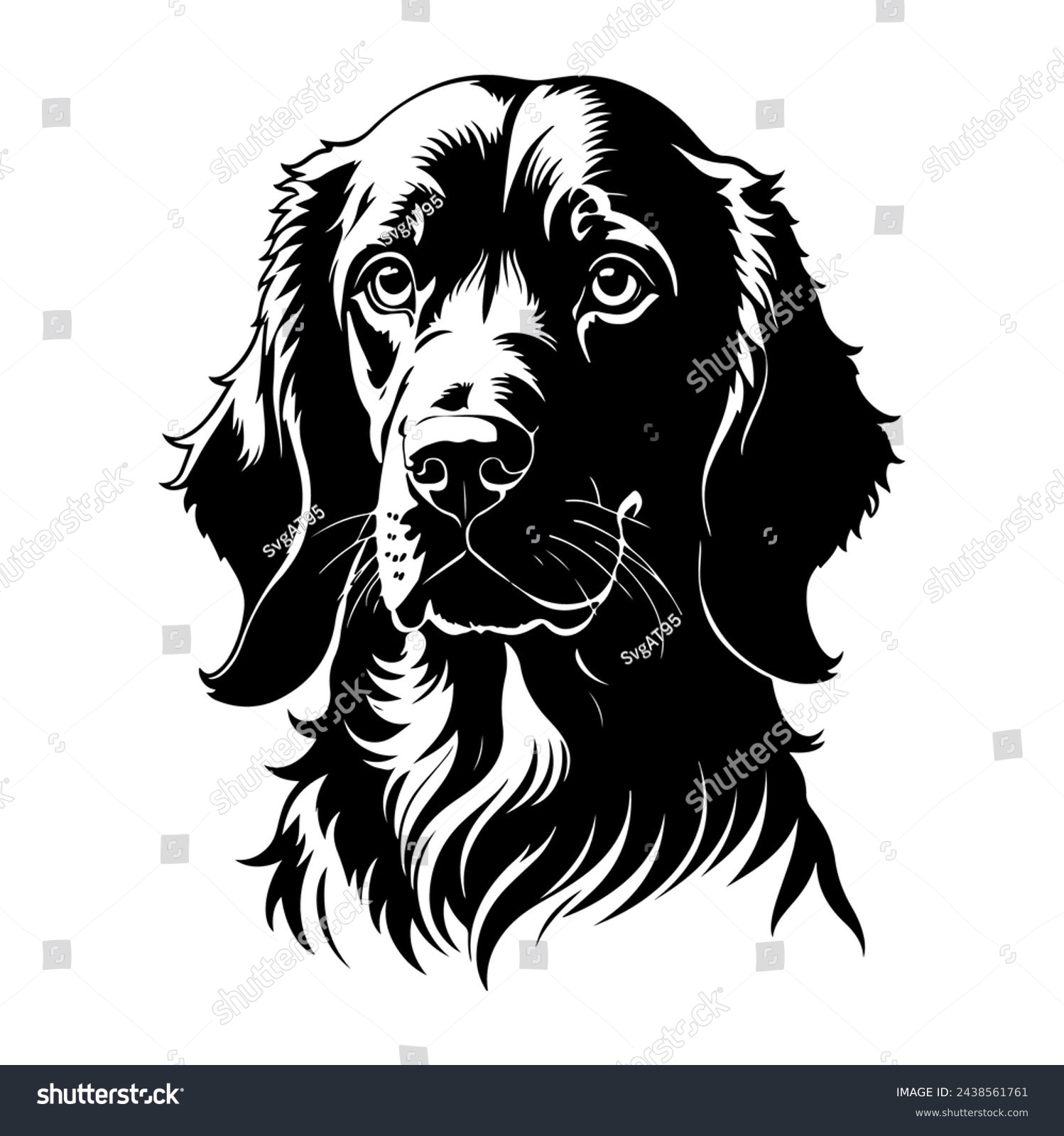 SVG of Portrait of a Gordon Setter Dog Vector isolated on white background, Dog Silhouettes. svg