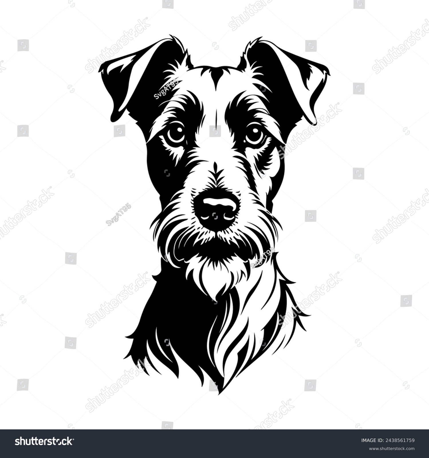 SVG of Portrait of a Irish Terrier Dog Vector isolated on white background, Dog Silhouettes. svg