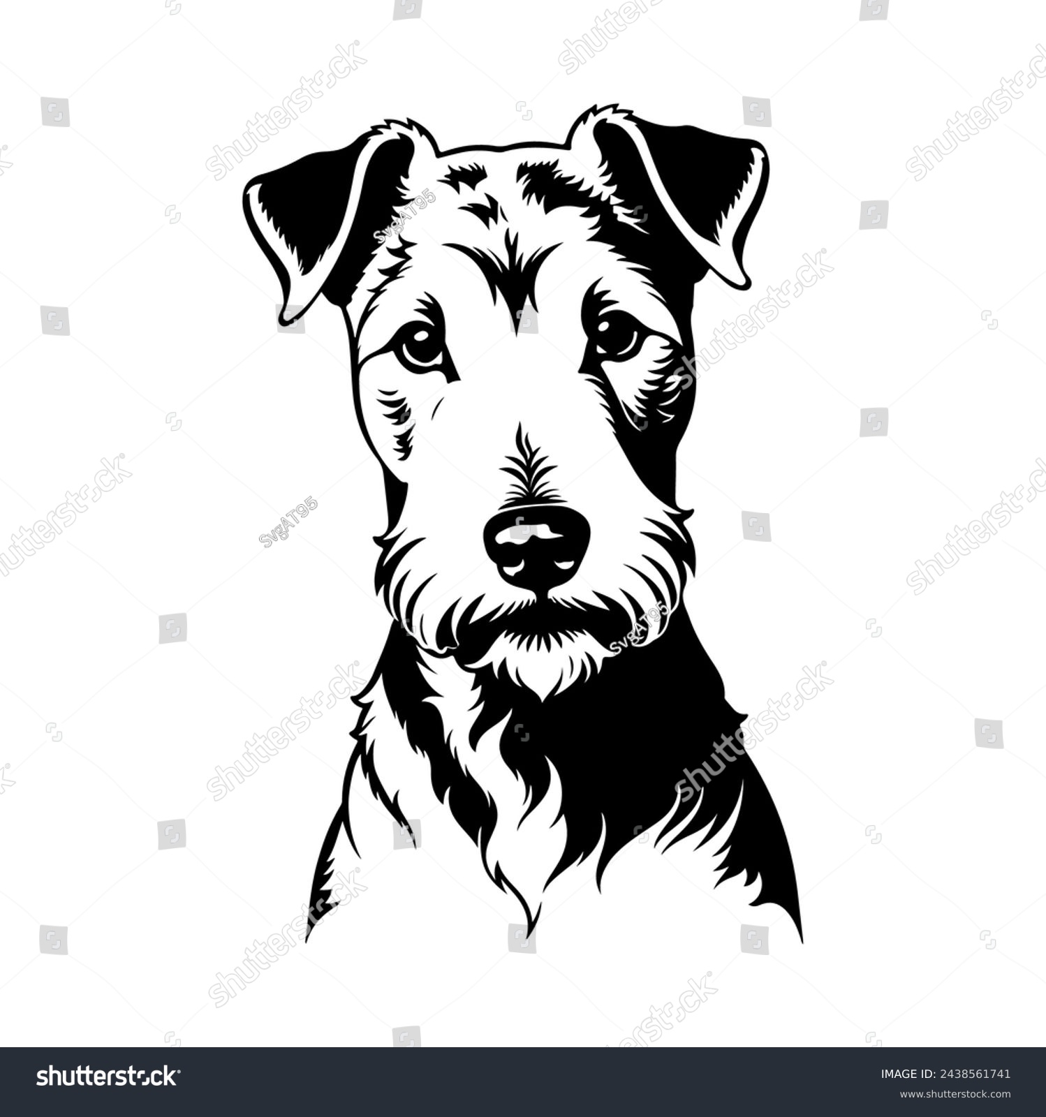 SVG of Portrait of a Lakeland Terrier Dog Vector isolated on white background, Dog Silhouettes. svg