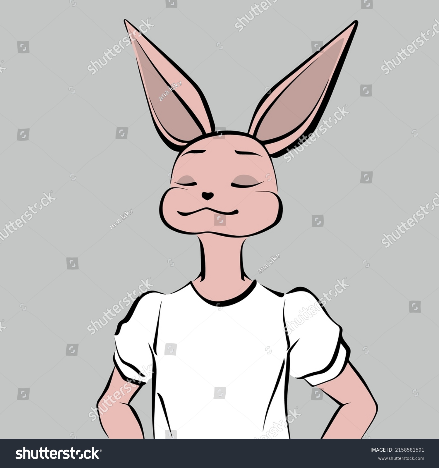 SVG of Portrait of a little pretty bunny. svg