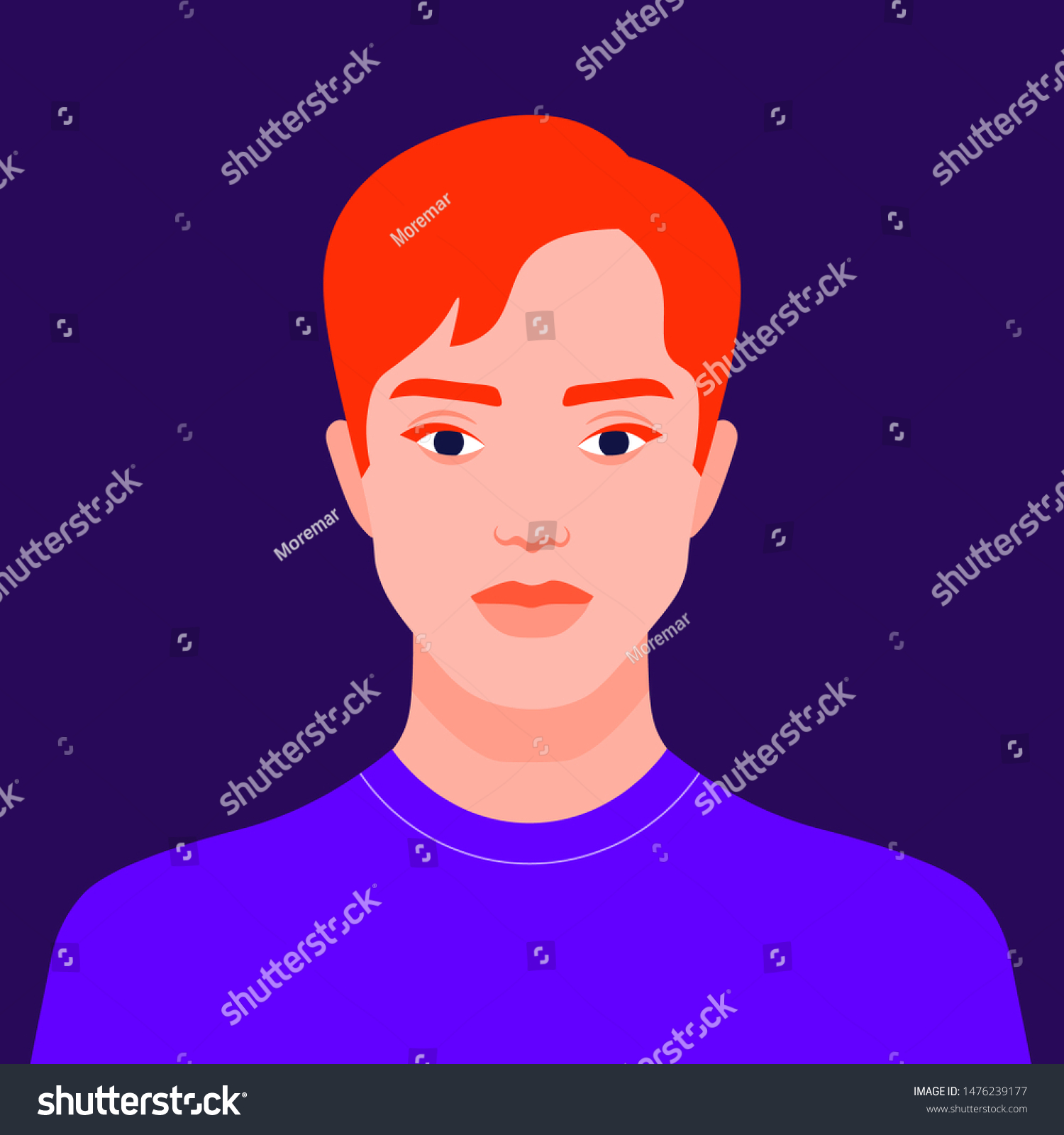Portrait Redhead Man Avatar Guy Colorful Stock Vector Royalty Free 1257