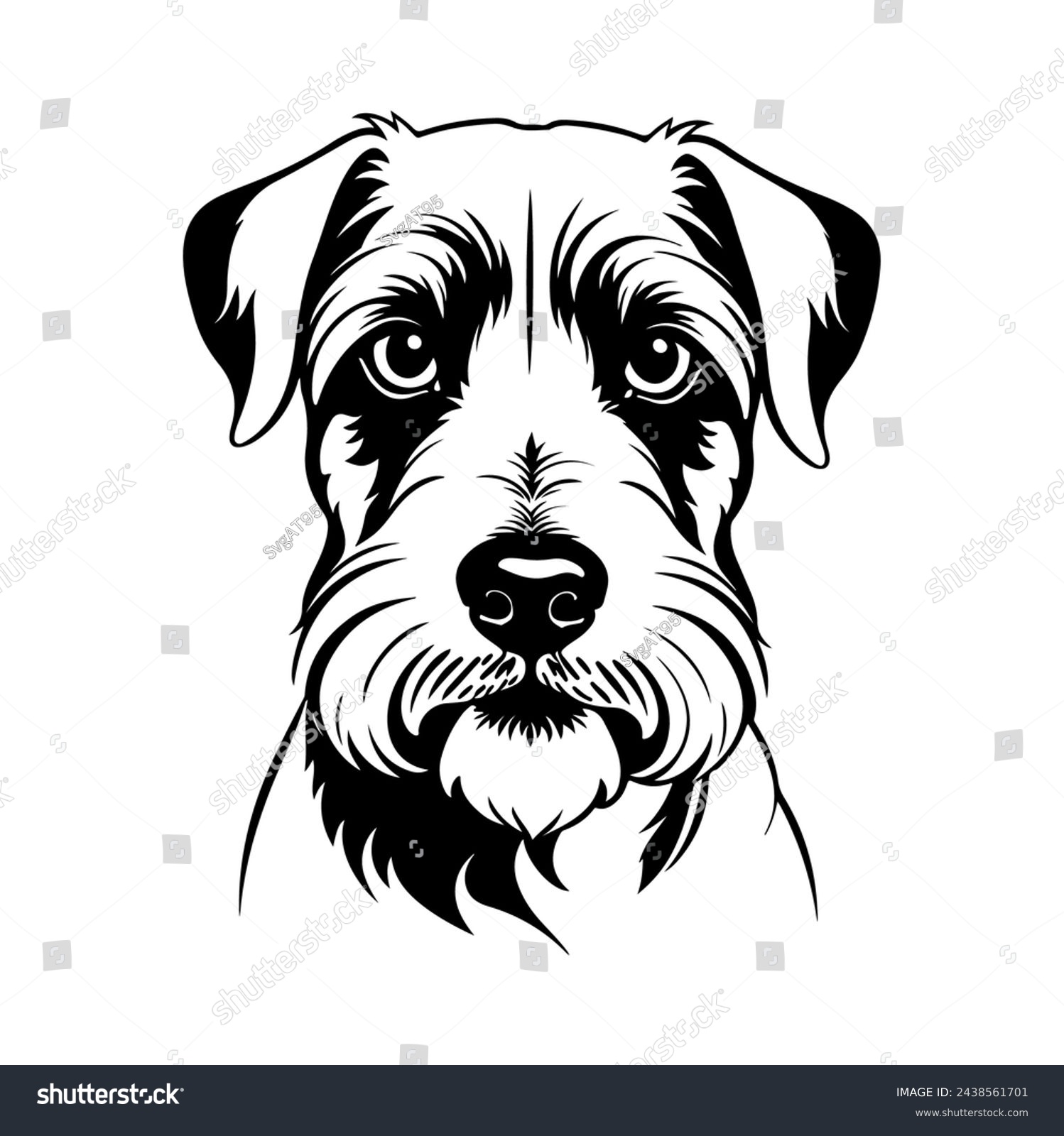 SVG of Portrait of a Sealyham Terrier Dog Vector isolated on white background, Dog Silhouettes. svg