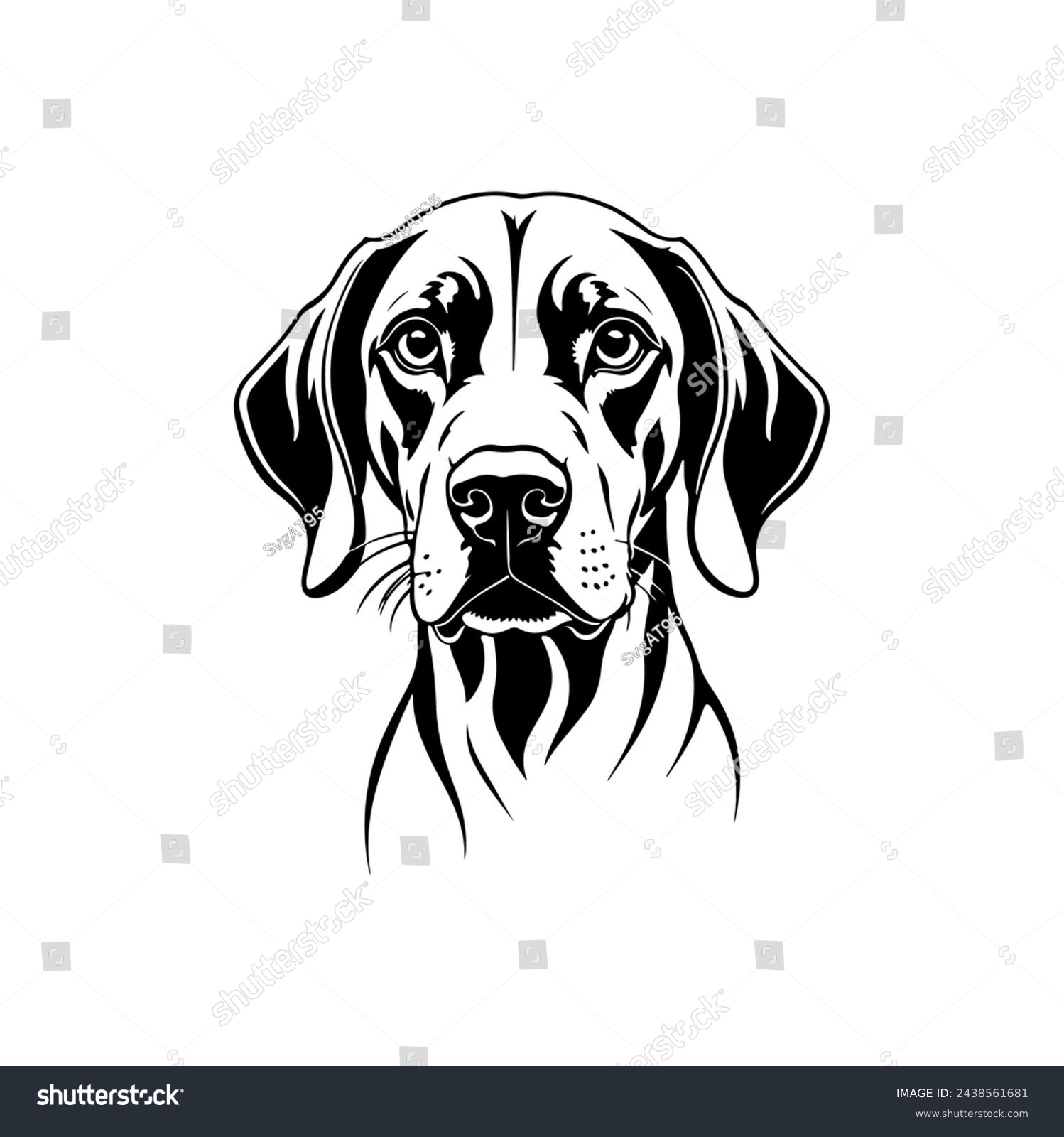 SVG of Portrait of a Vizsla Dog Vector isolated on white background, Dog Silhouettes. svg