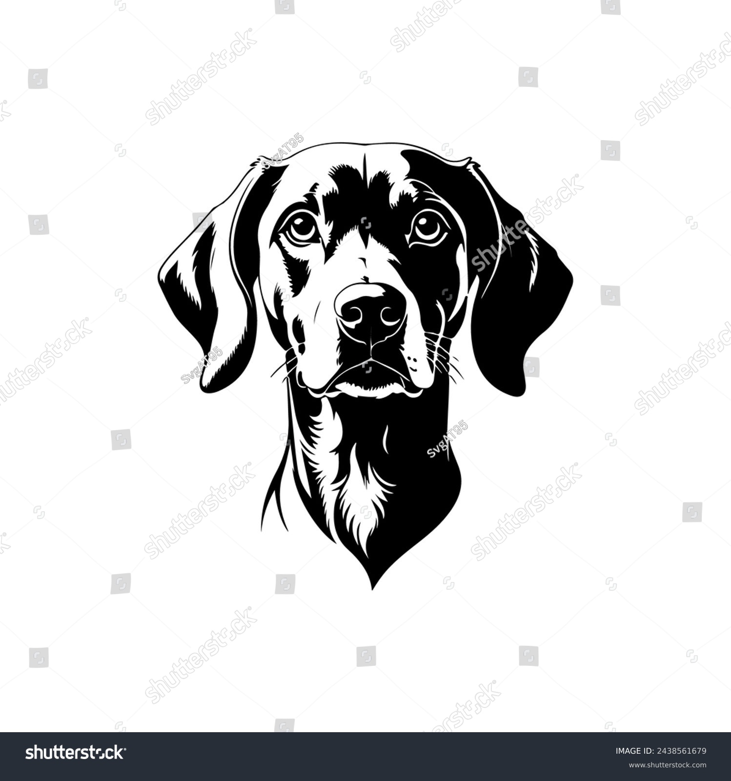 SVG of Portrait of a Weimaraner Dog Vector isolated on white background, Dog Silhouettes. svg