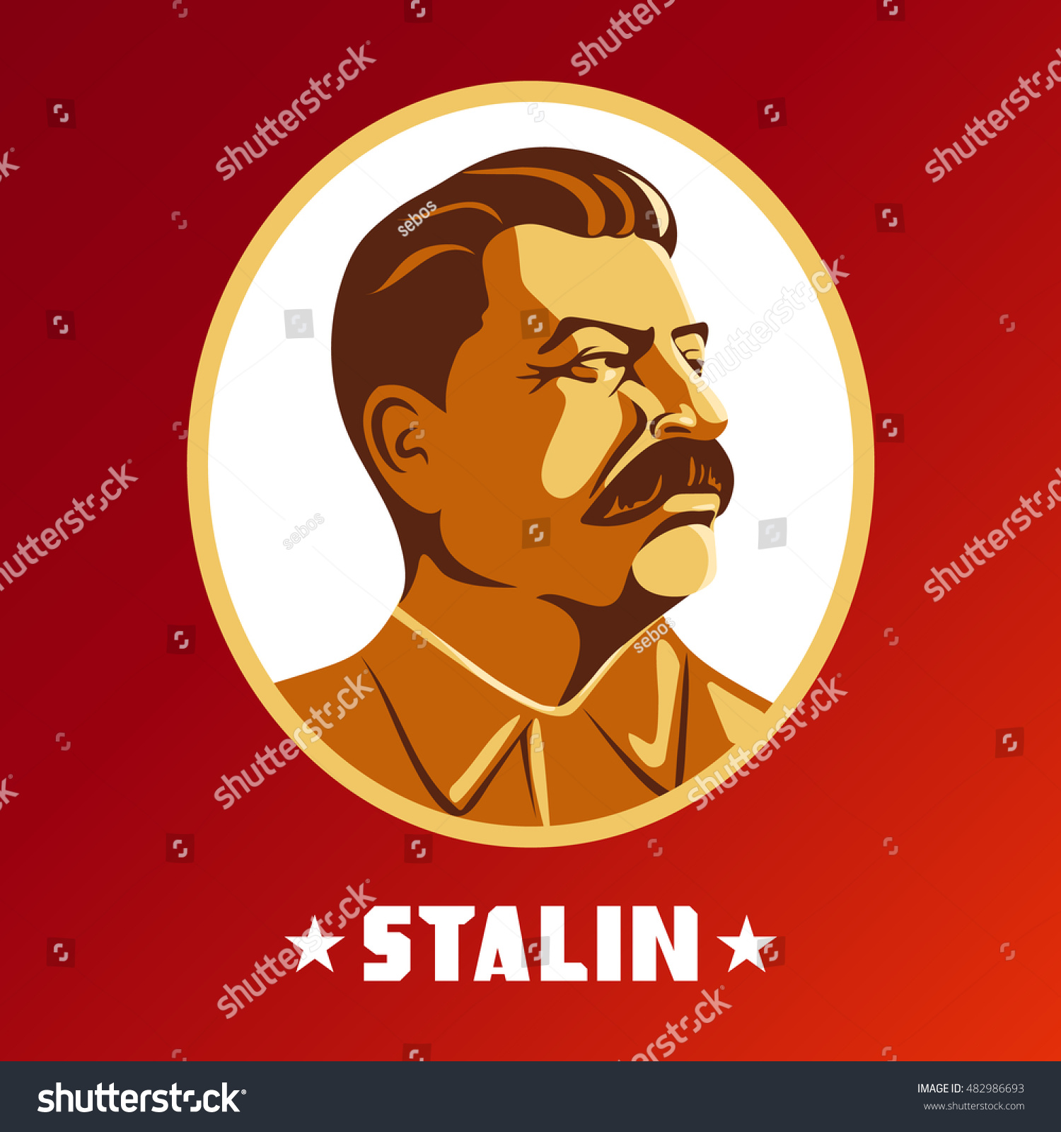 Portrait Joseph Stalin Poster Stylized Sovietstyle Stock ...