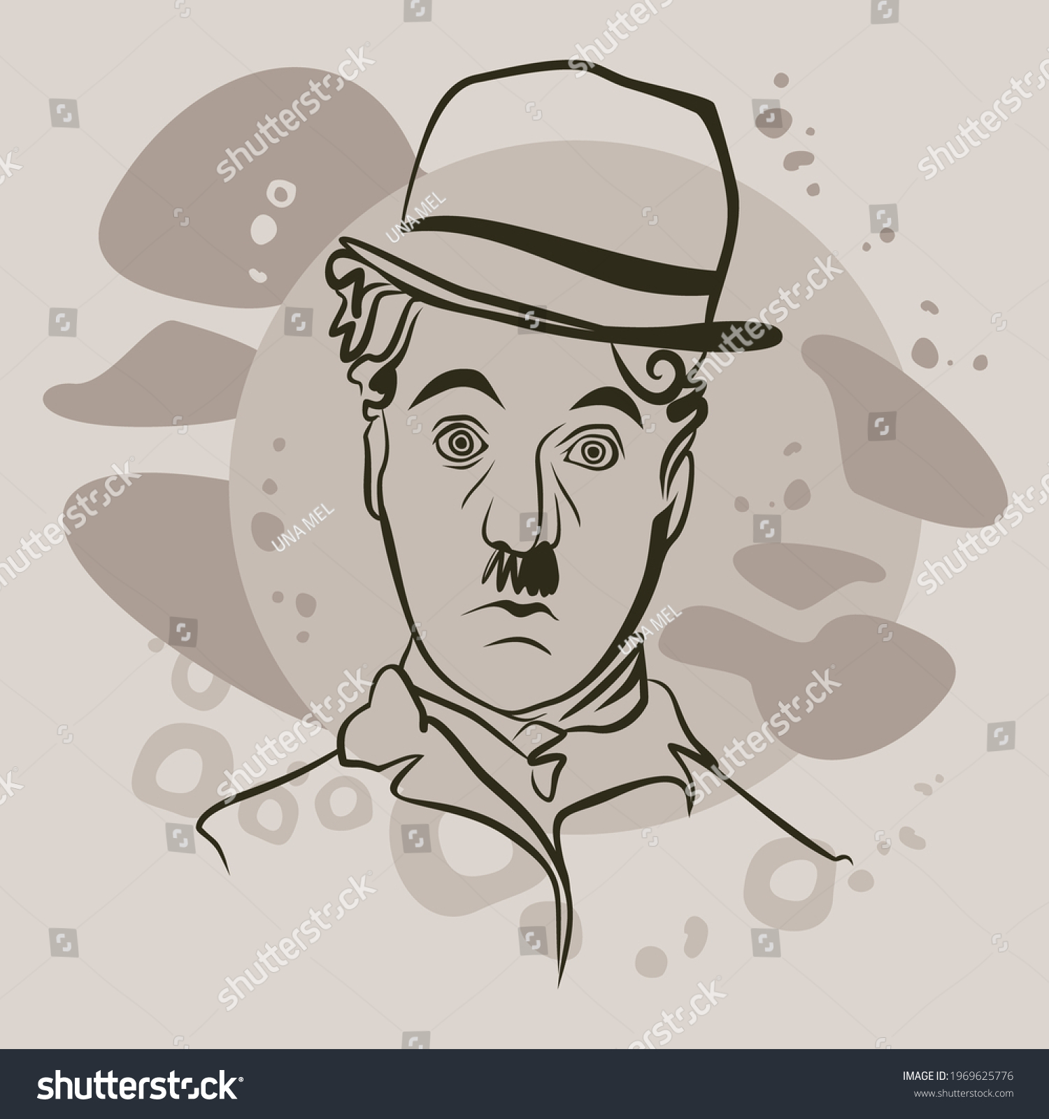 Portrait Ser Charlie Chaplin American English Stock Vector (Royalty ...