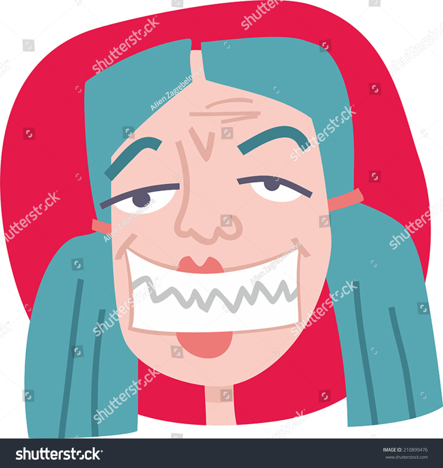 Portrait Ugly Girl Stock Vector Royalty Free 210899476