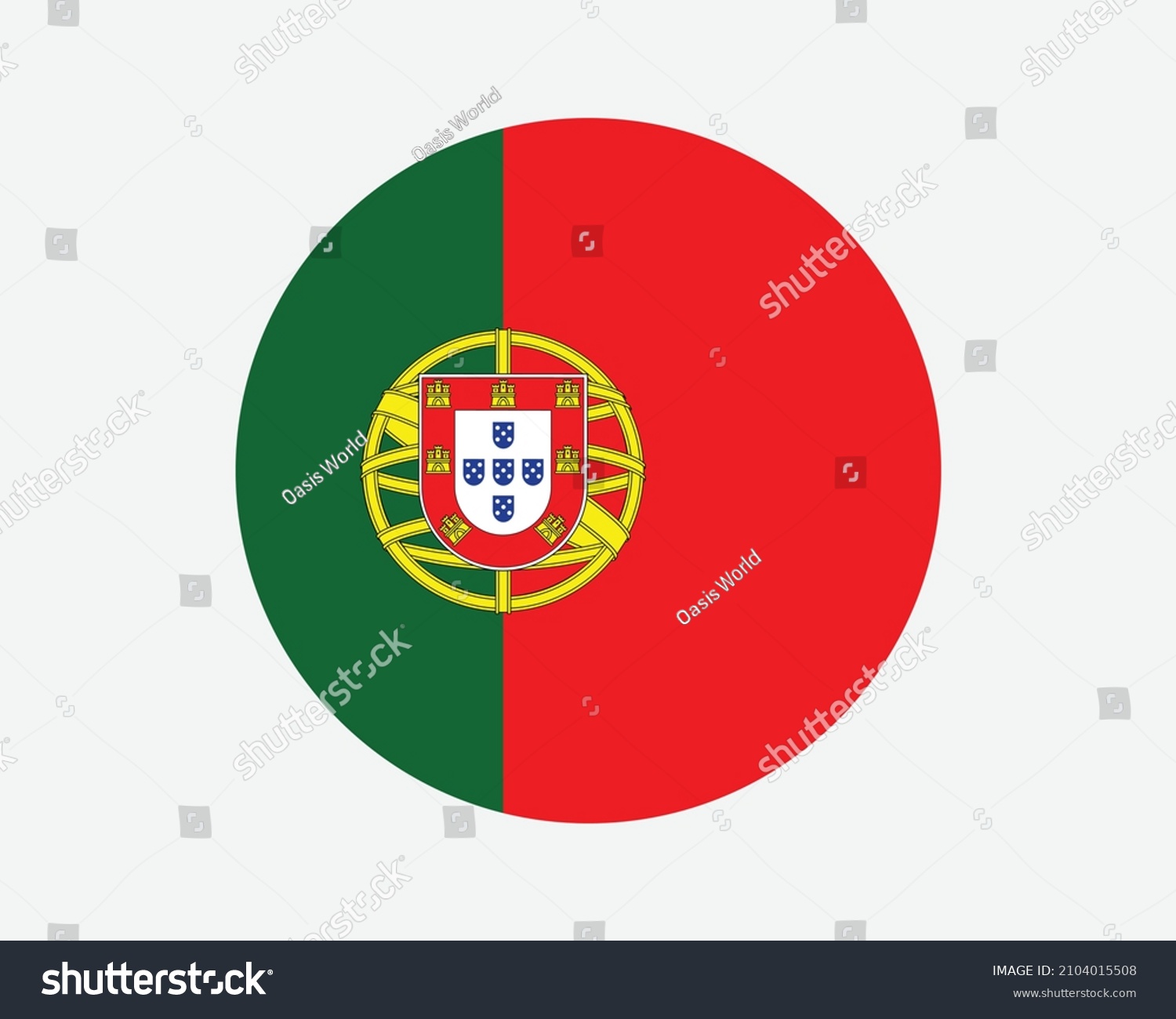 SVG of Portugal Round Country Flag. Portuguese Circle National Flag. Portuguese Republic Circular Shape Button Banner. EPS Vector Illustration. svg