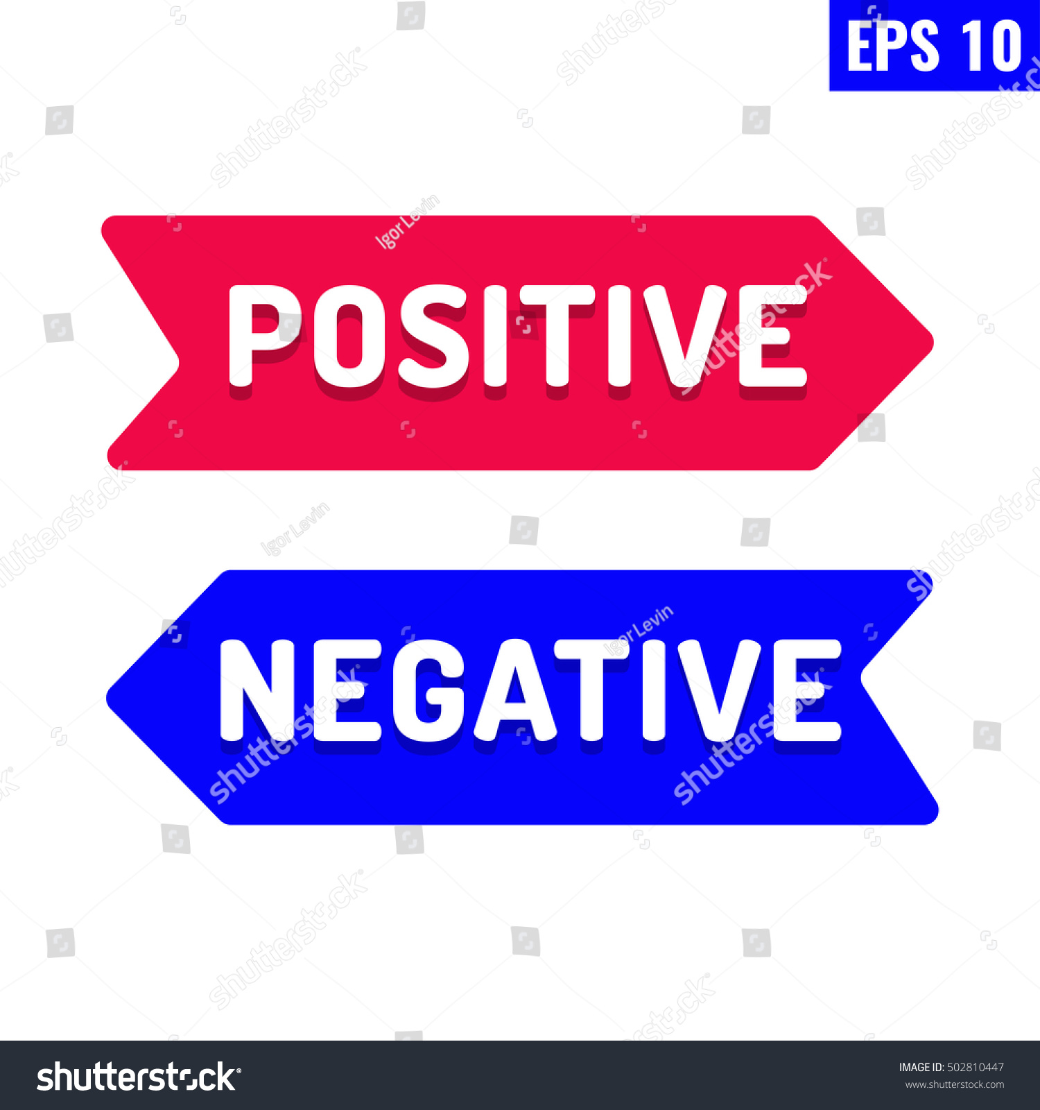 Positive Negative Arrow Motivation Concept Flat Stock Vector 502810447