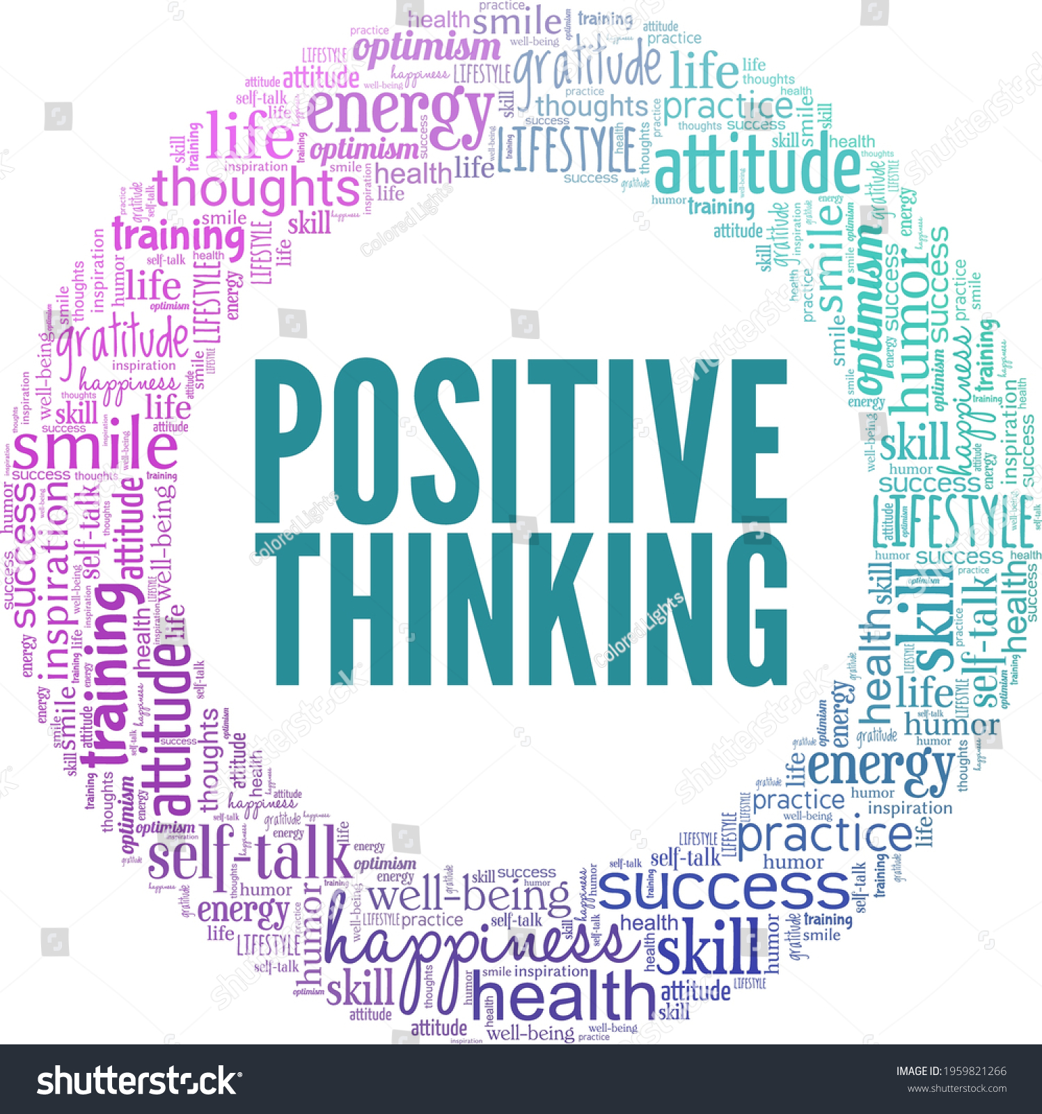 Positive Thinking Vector Illustration Word Cloud Stock Vector (royalty 