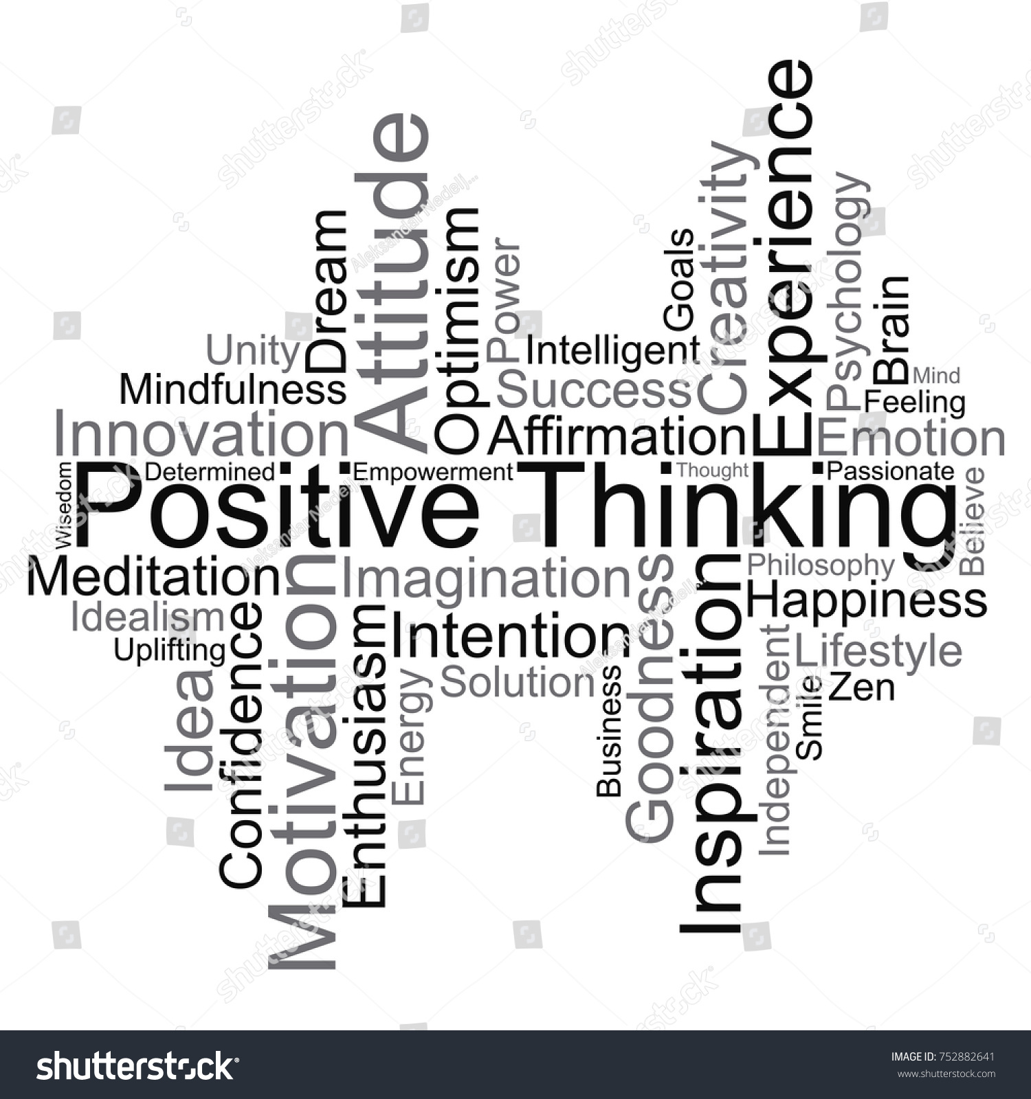 Positive Thinking Word Cloud Vector Stock Vector (royalty Free 