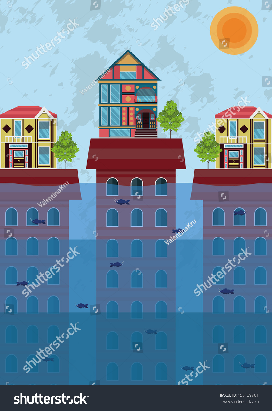 Possible Adaptation Sea Level Rise Climate Stock Vector Royalty Free