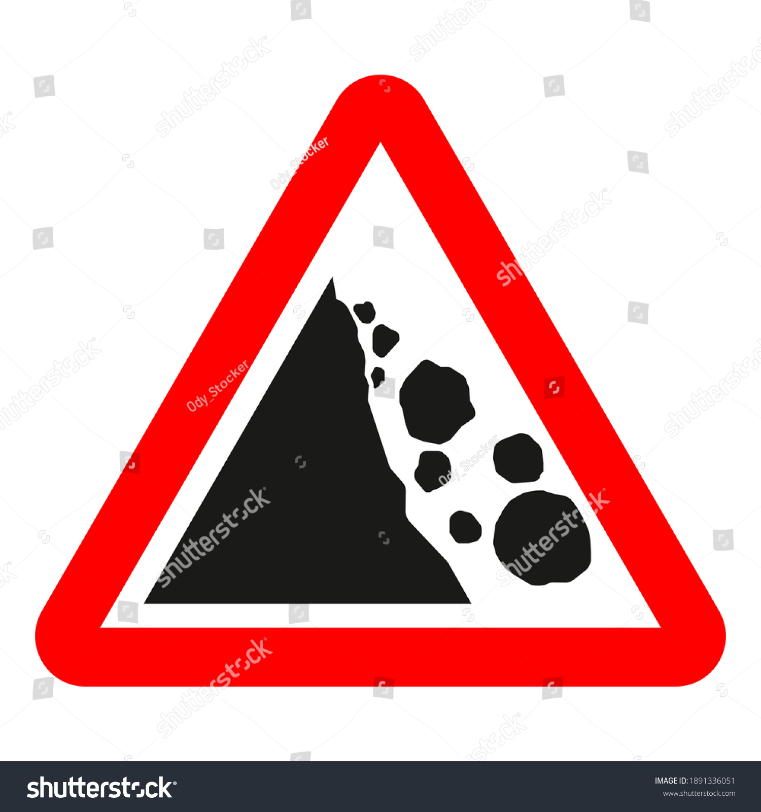 Possible Falling Fallen Rocks Vector Sign Stock Vector (Royalty Free