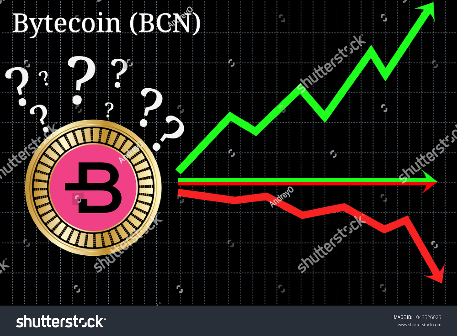 SVG of Possible graphs of forecast Bytecoin (BCN) cryptocurrency - up, down or horizontally. Bytecoin (BCN) chart. svg