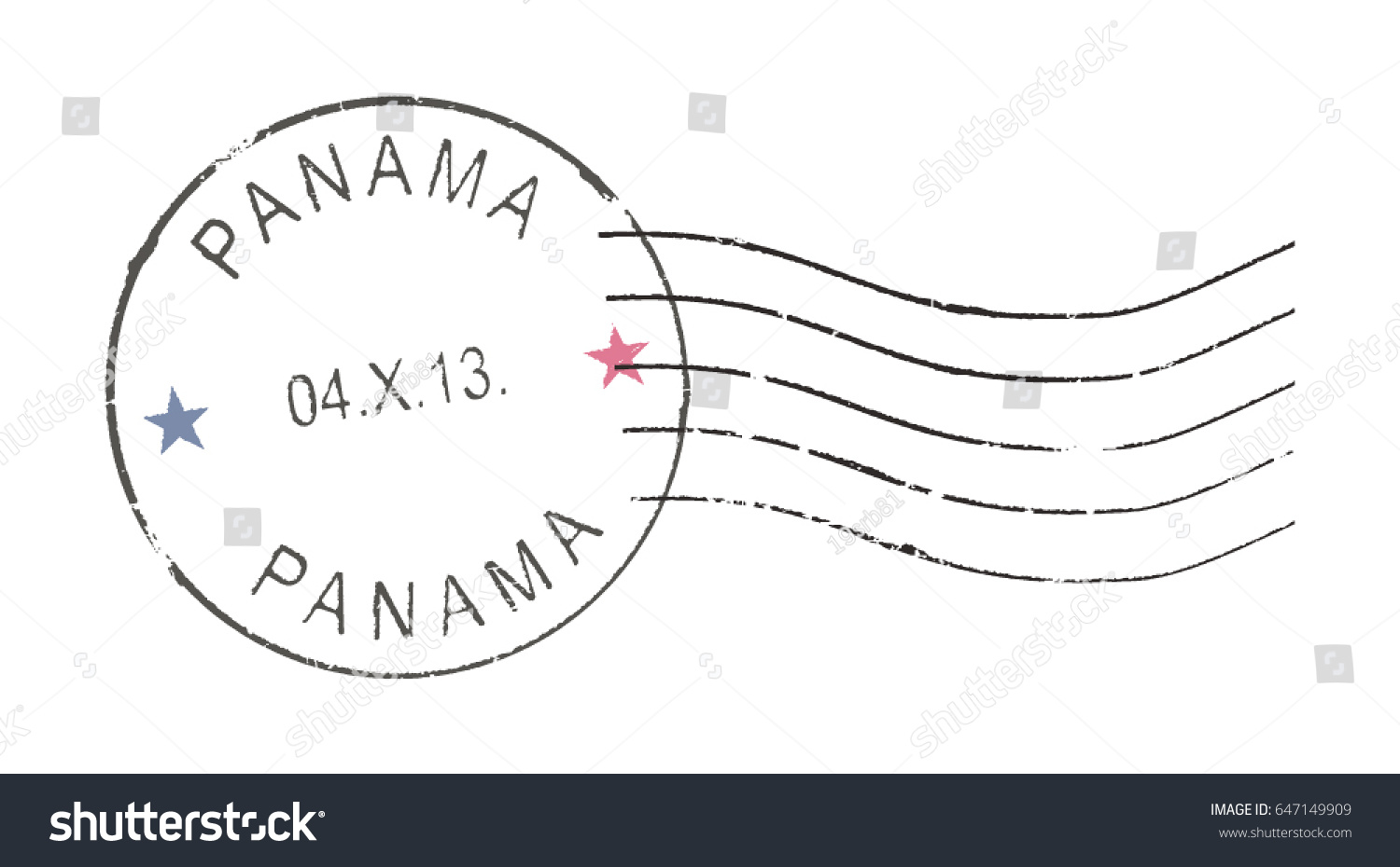 Postal Grunge Stamp Panama White Background Stock Vector (Royalty Free ...