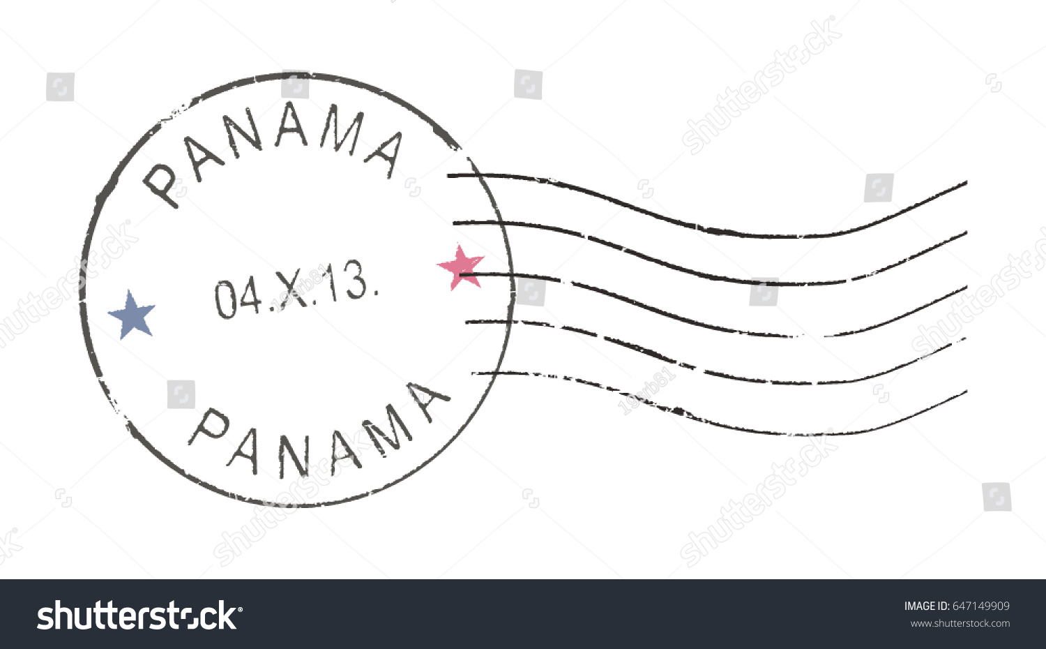 Postal Grunge Stamp Panama White Background Stock Vector (royalty Free 