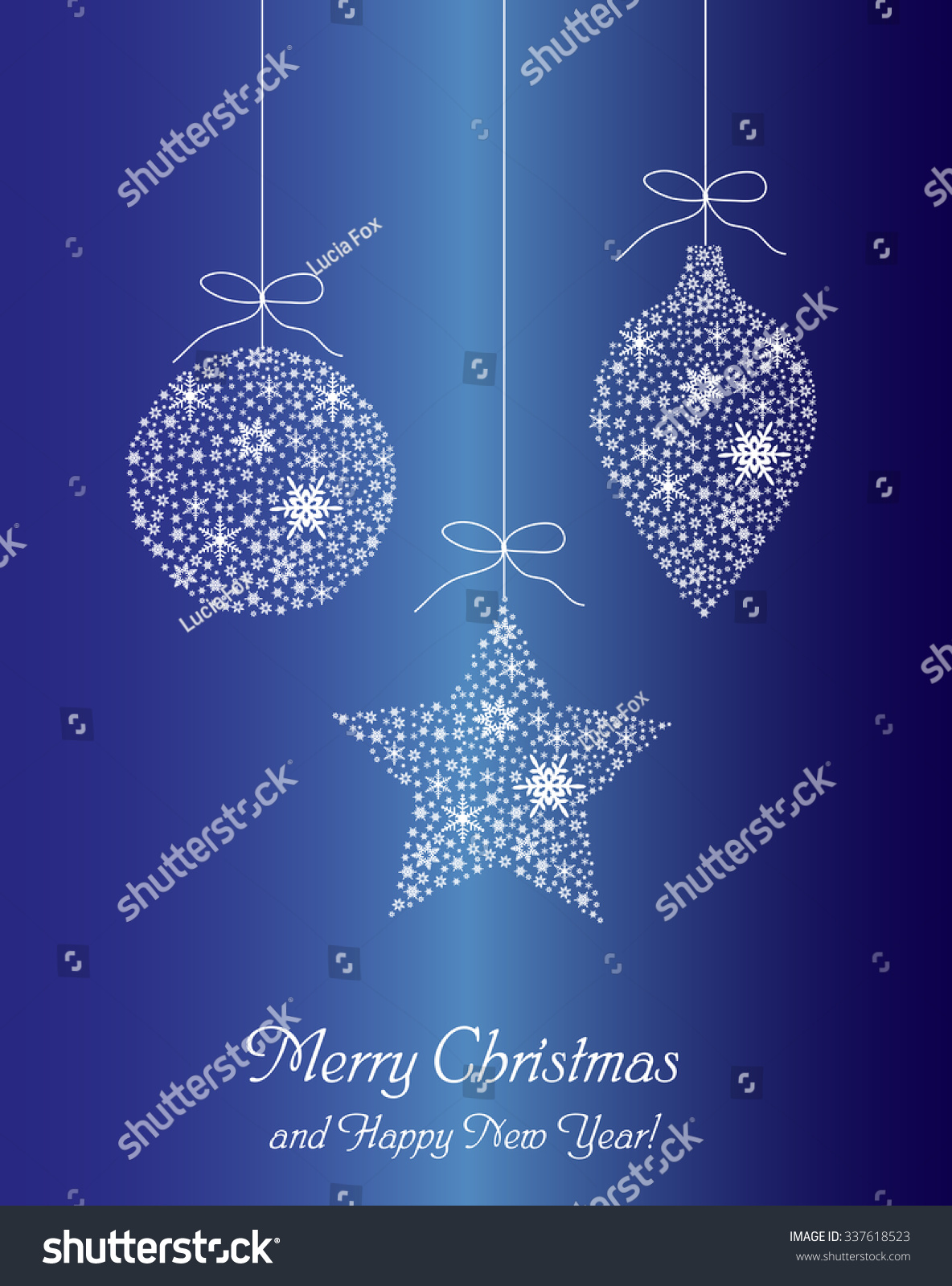 Postcard Merry Christmas And Happy New Year Stock Vector Illustration 337618523 : Shutterstock