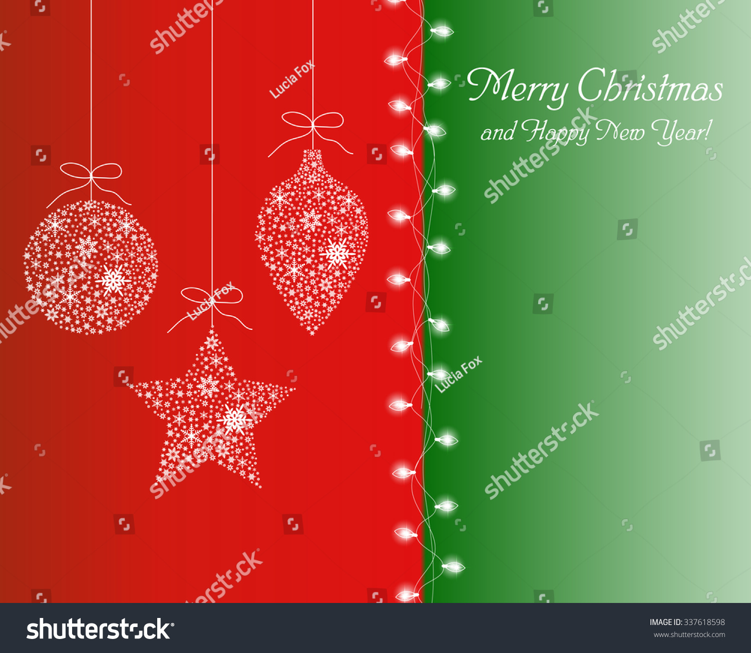 Postcard Merry Christmas And Happy New Year Stock Vector Illustration 337618598 : Shutterstock