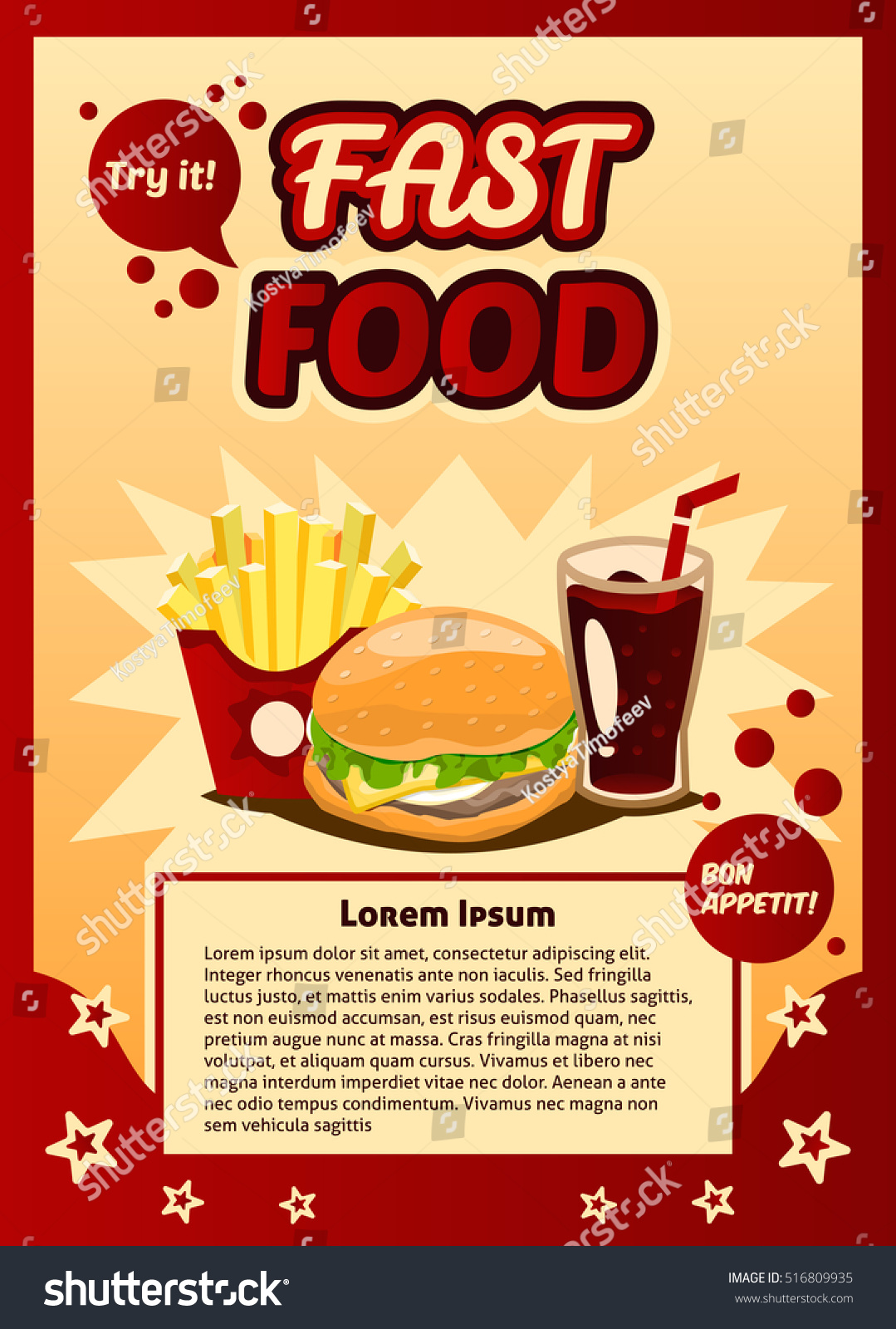 Poster Ad Fast Food Advertising Billboard 스톡 벡터 516809935 Shutterstock