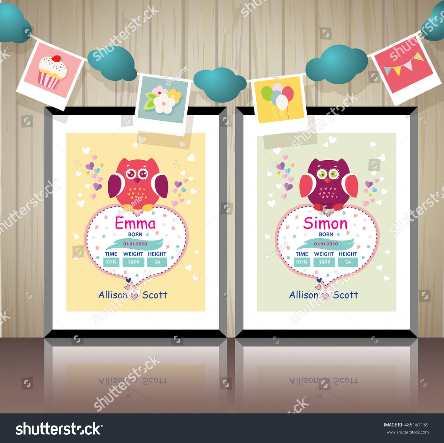 Poster Childrens Room New Born Baby Stock Vector Royalty Free
