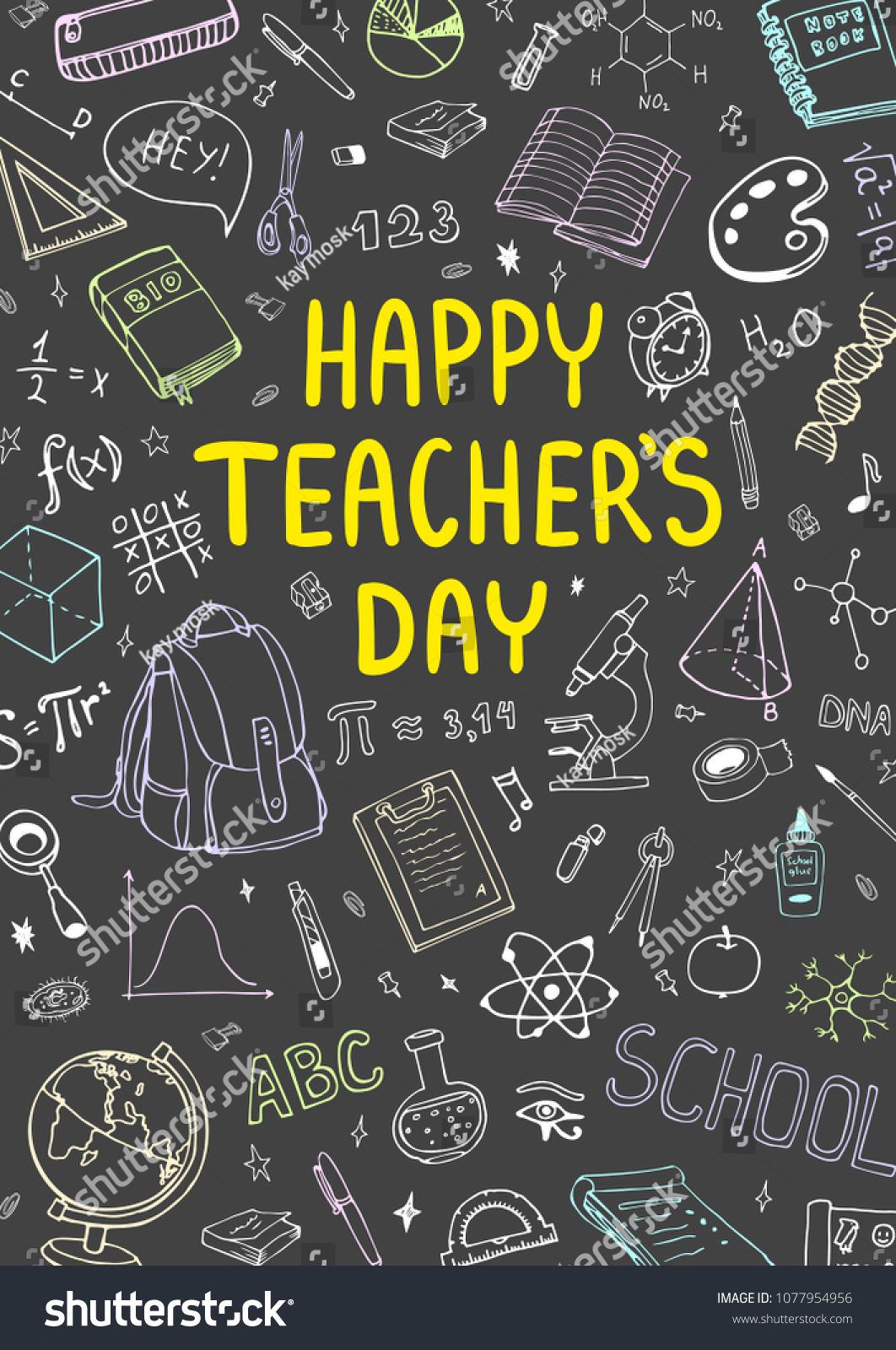 Poster National Teachers Day Nice Doddle Stock Vector (Royalty Free ...