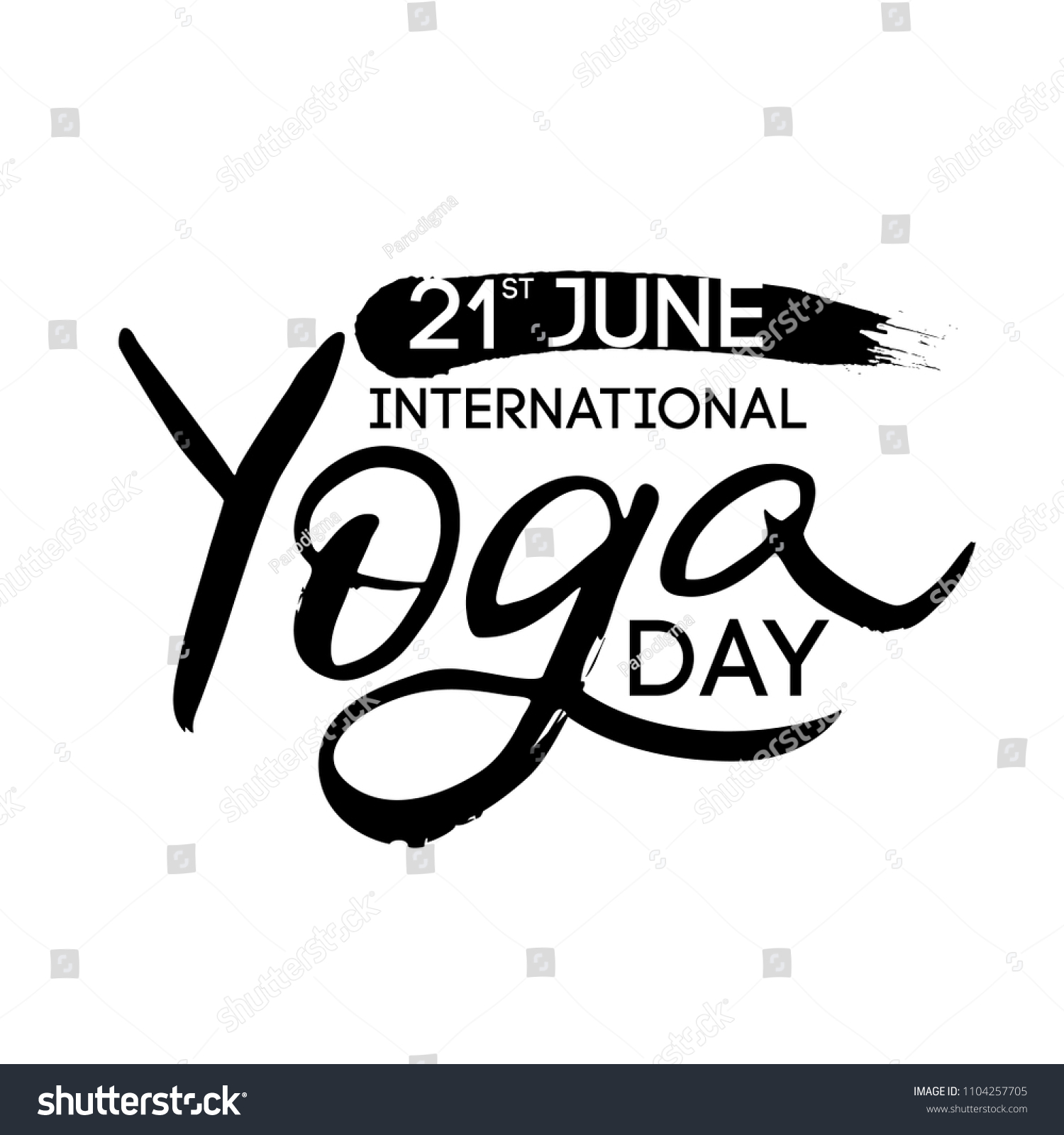 Poster International Yoga Day Modern Handwritten Stock Vector (royalty 