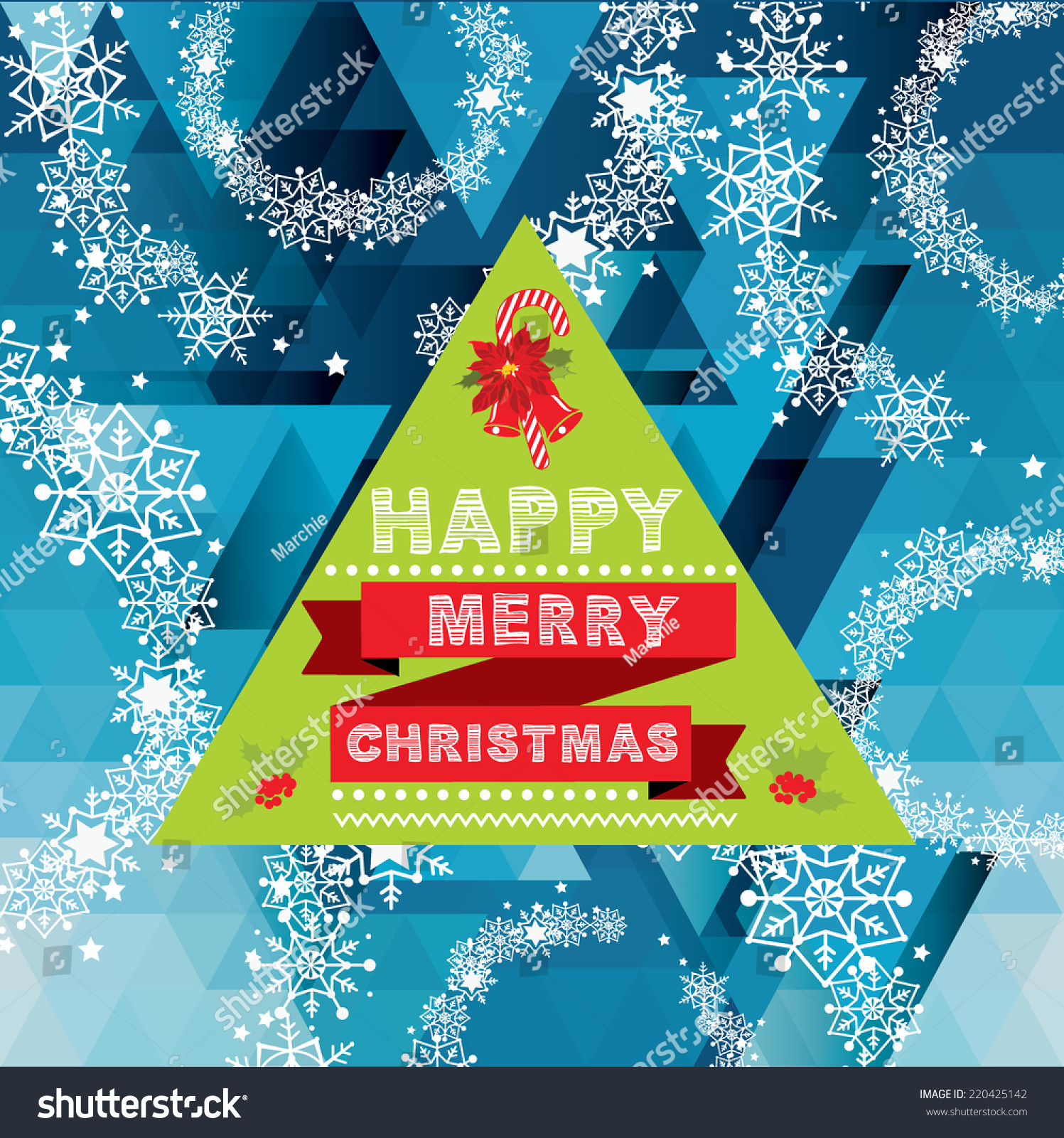 Poster Merry Christmas.Vector Illustration. - 220425142 : Shutterstock