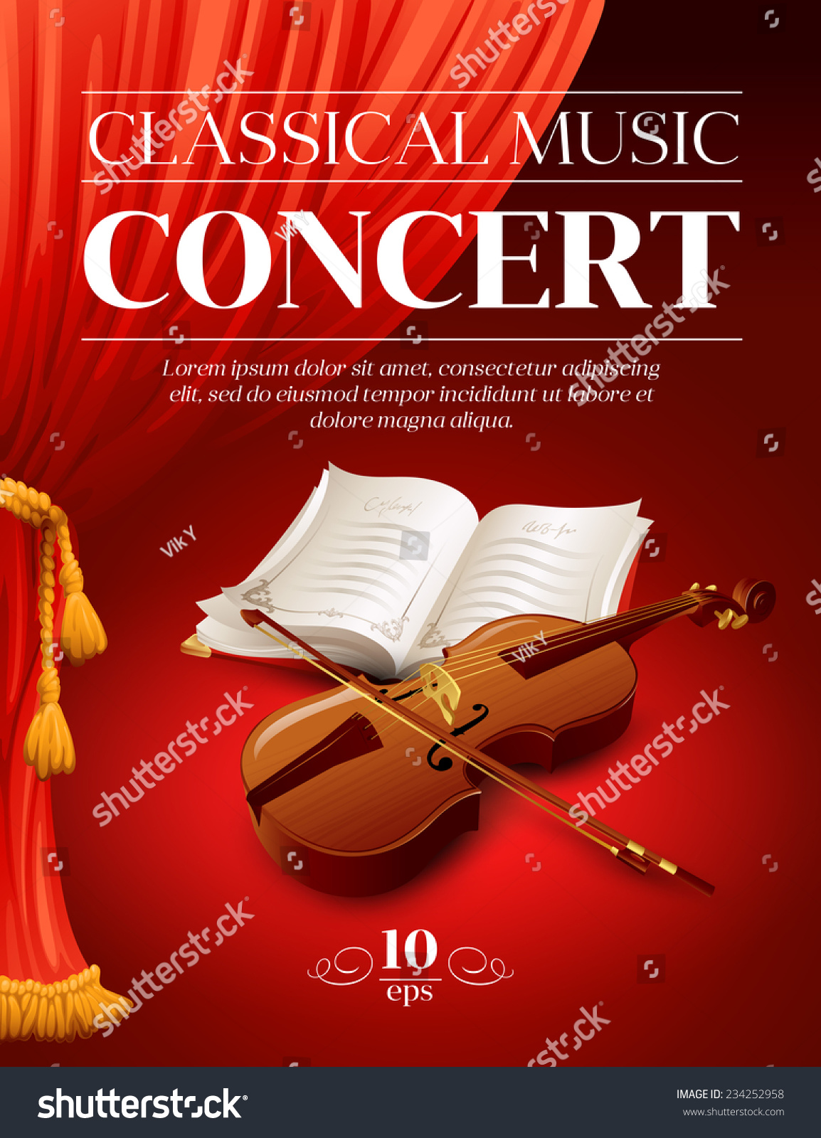 Poster Classical Music Concert Vector Illustration Stock Vector