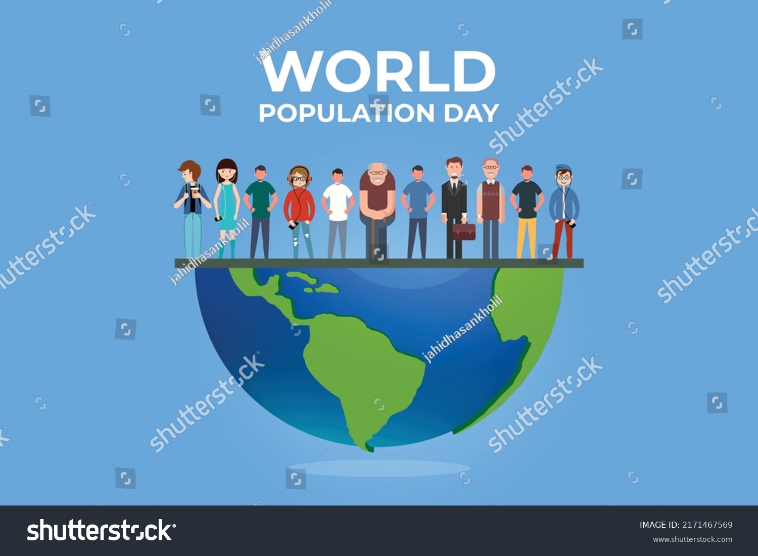 Poster World Population Day Banner World Stock Vector Royalty Free Shutterstock