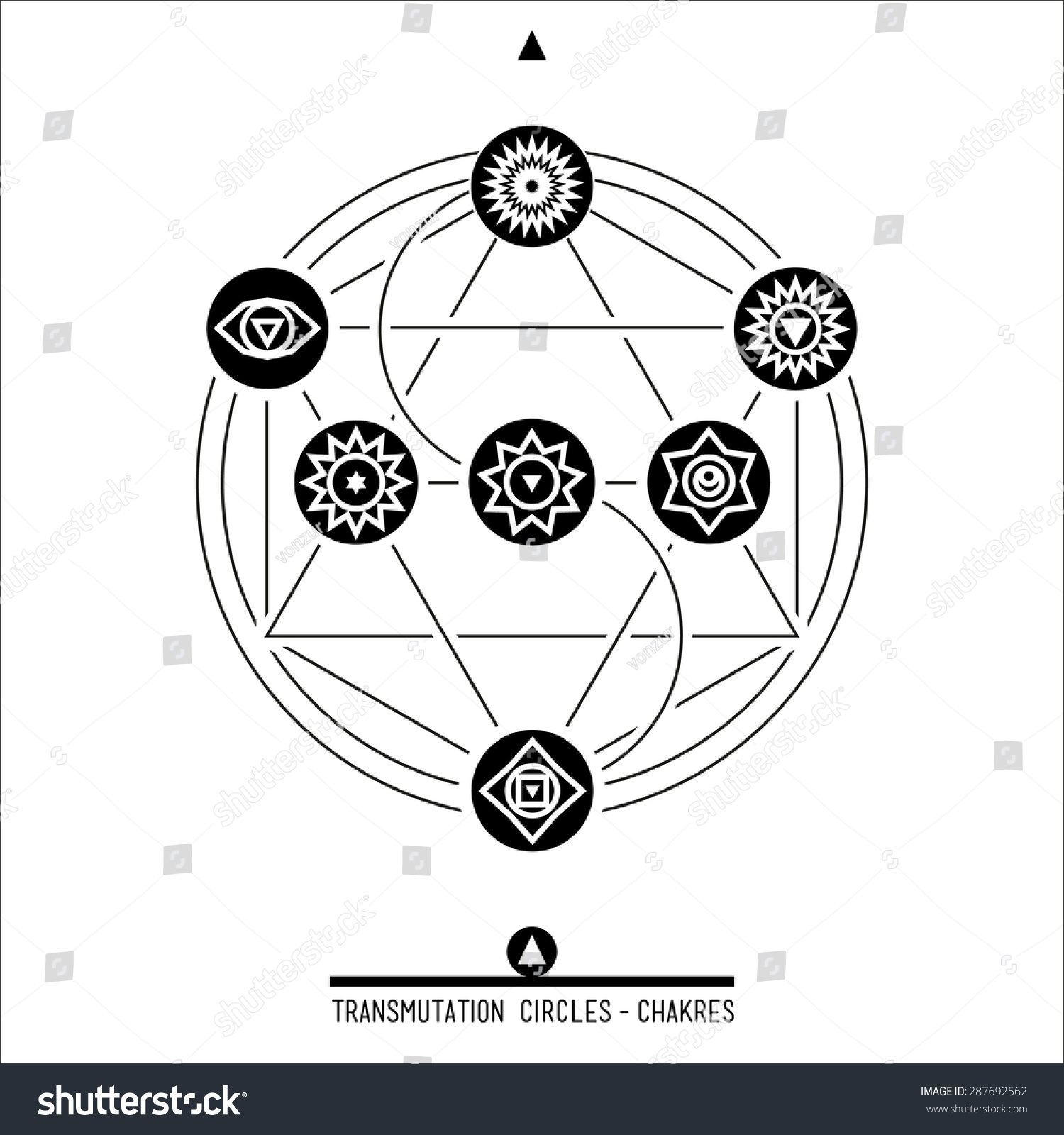 Poster - Transmutation Circles - Chakras. Sacred Geometry Set Of Trendy ...