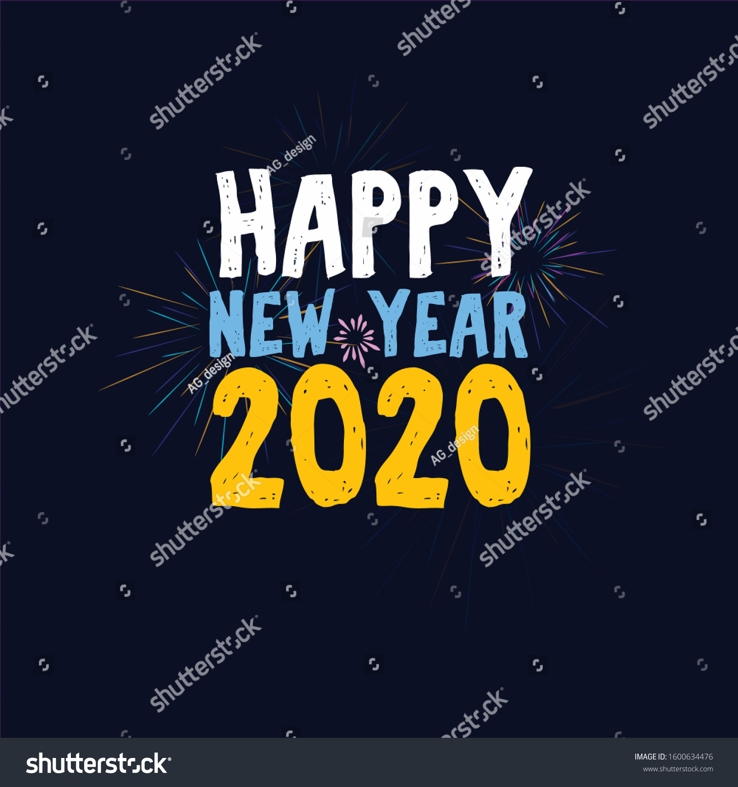 Poster Ucapan Happy New Year 2020 Stock Vector Royalty Free 1600634476