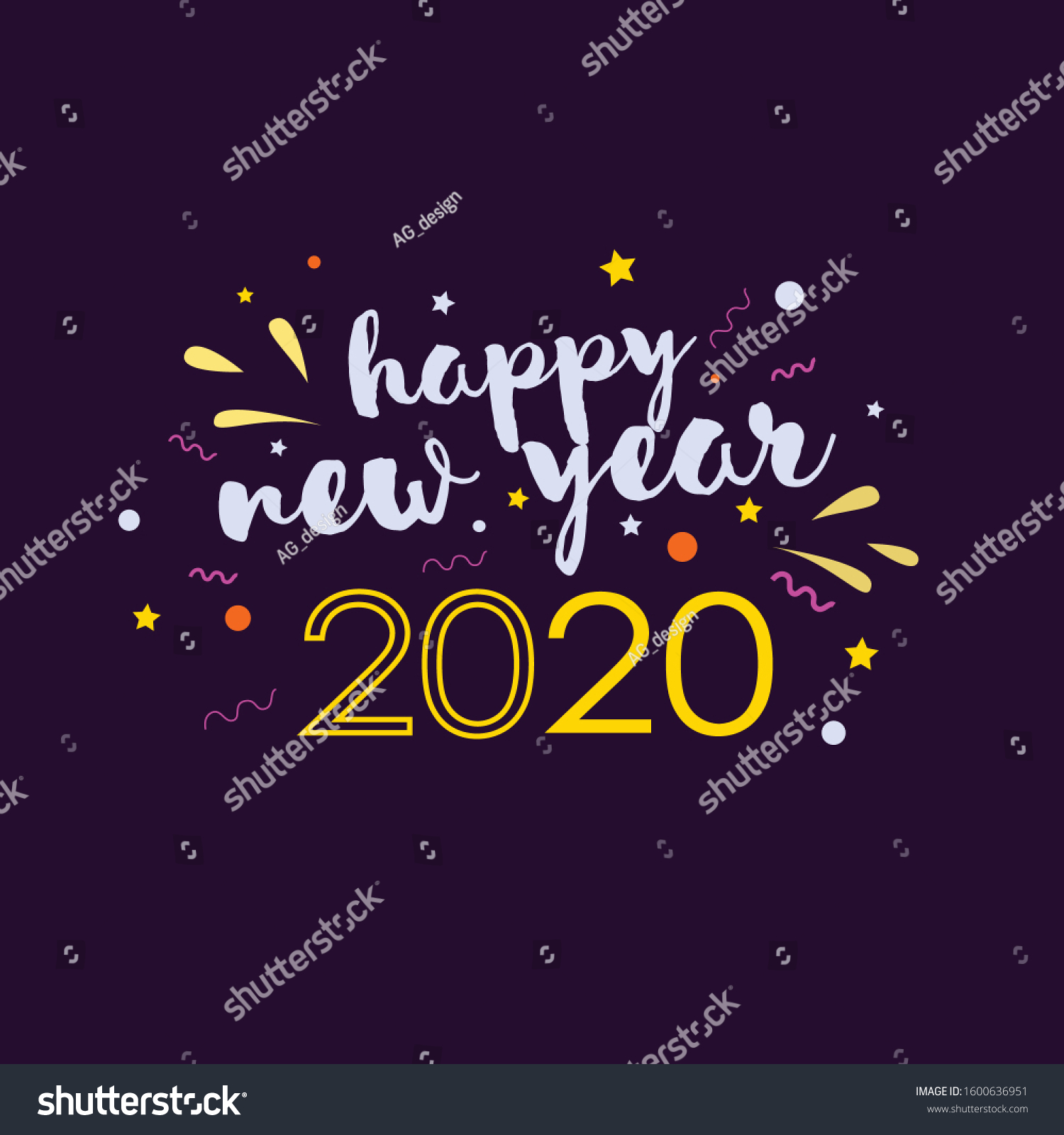 Poster Ucapan Happy New Year 2020 Stock Vector Royalty Free 1600636951