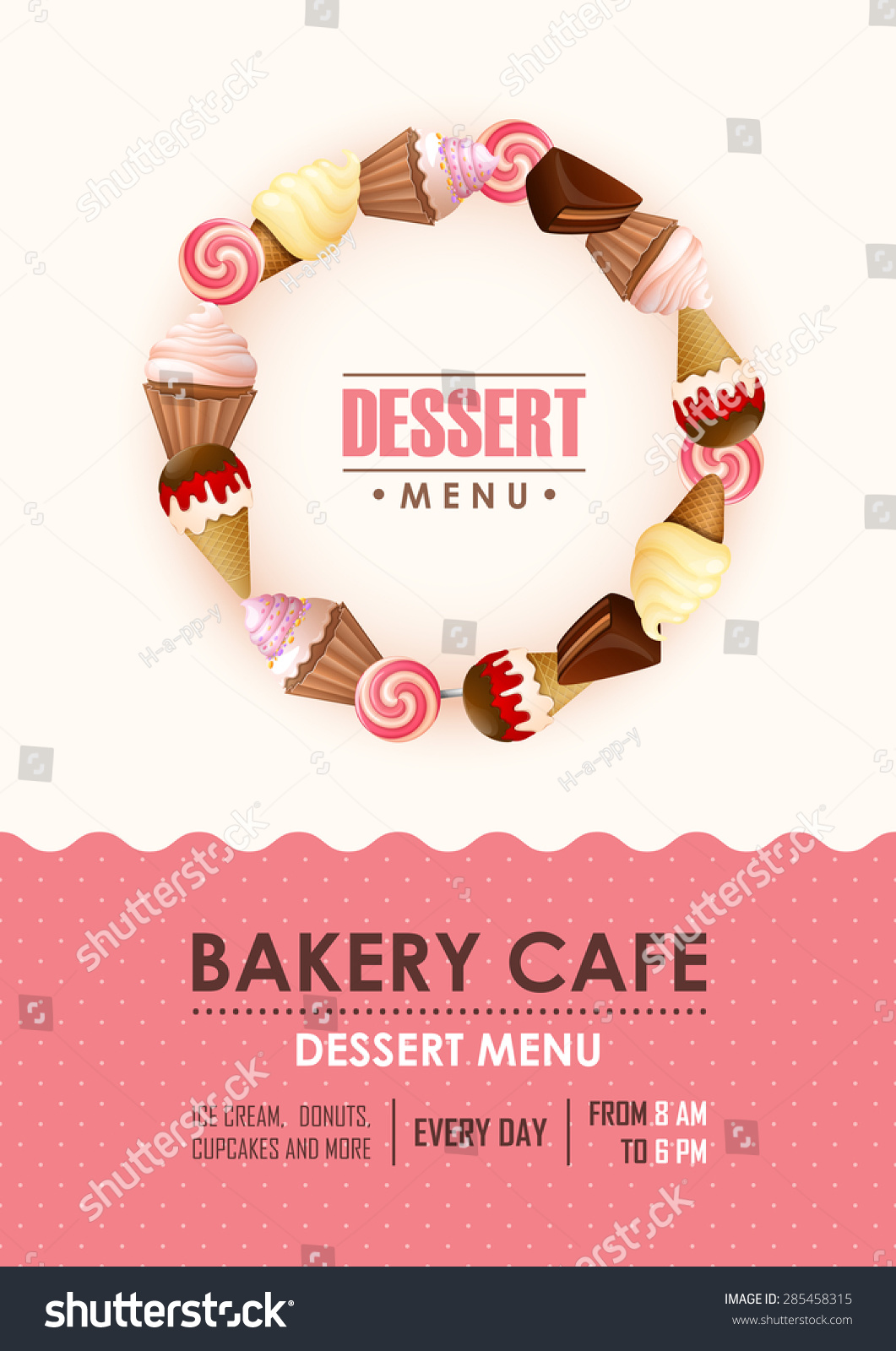 Poster Vector Template Sweets Advertising Bakery Stock ...