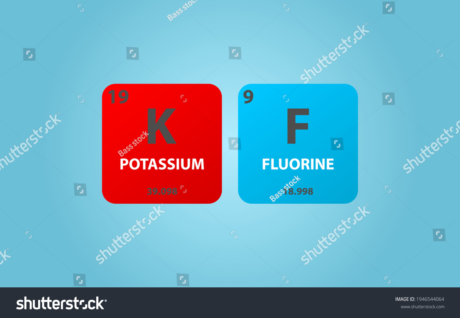 Potassium Fluoride Kf Molecule Simple Molecular Stock Vector Royalty