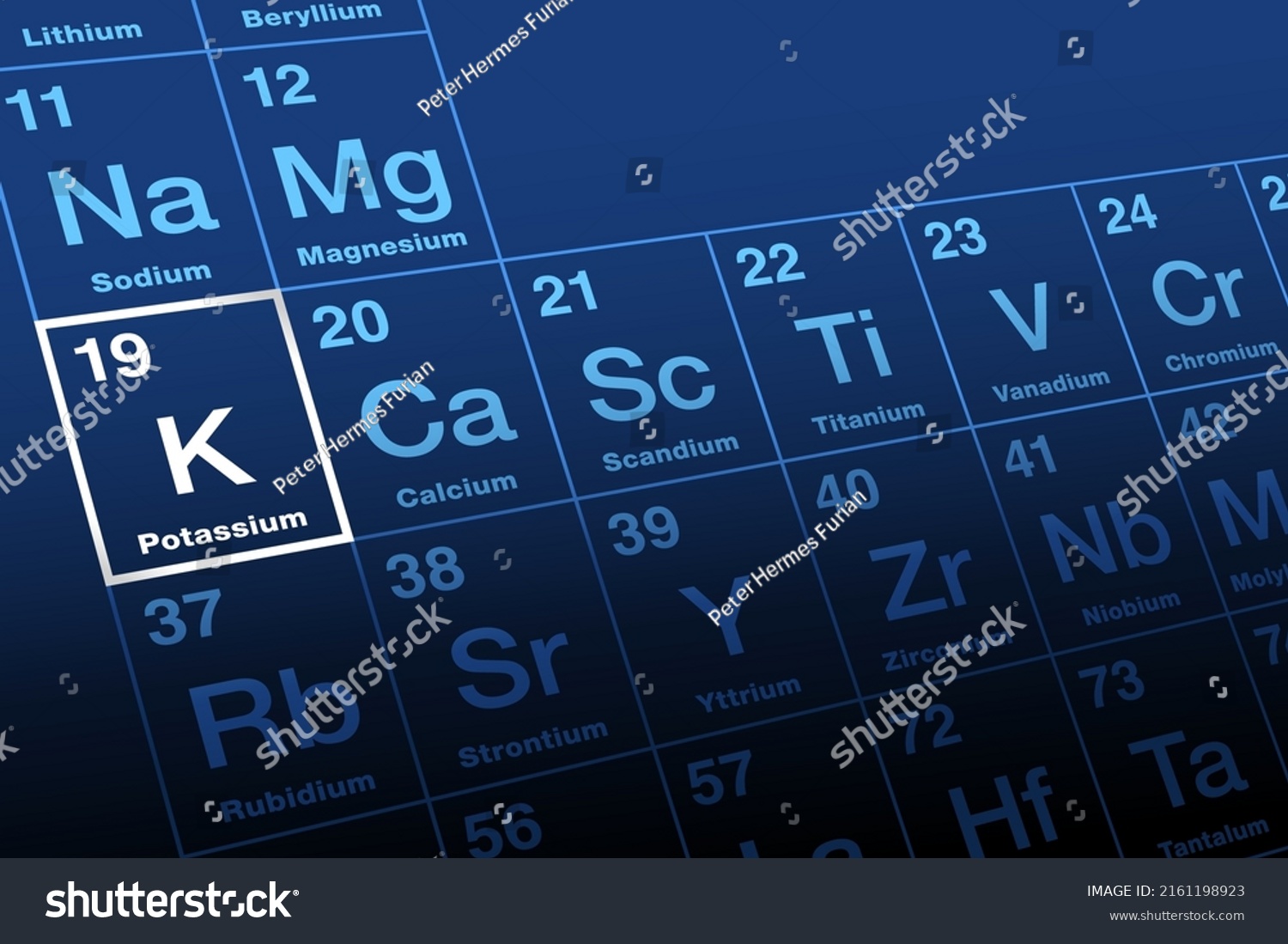 Potassium On Periodic Table Elements Alkali Stock Vector (Royalty Free ...