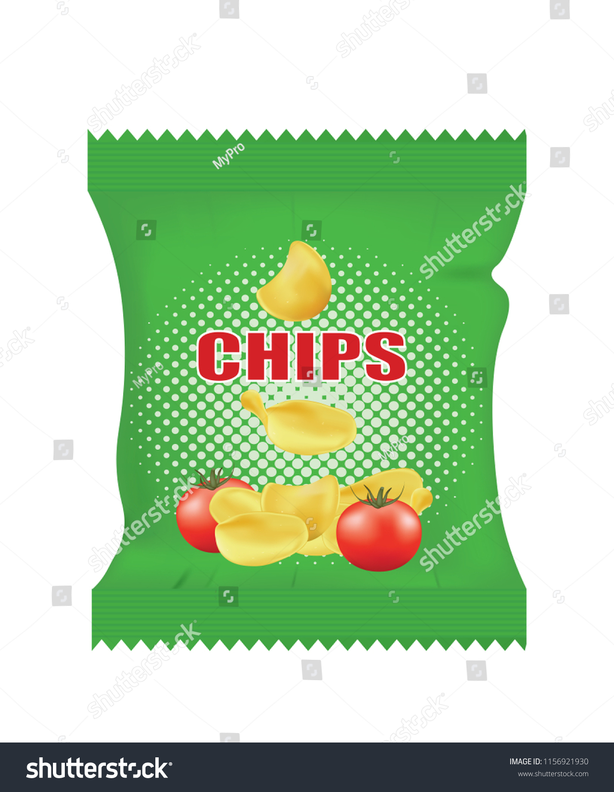 Potato Chips Bag Vector Illustration Stock Vector (Royalty Free