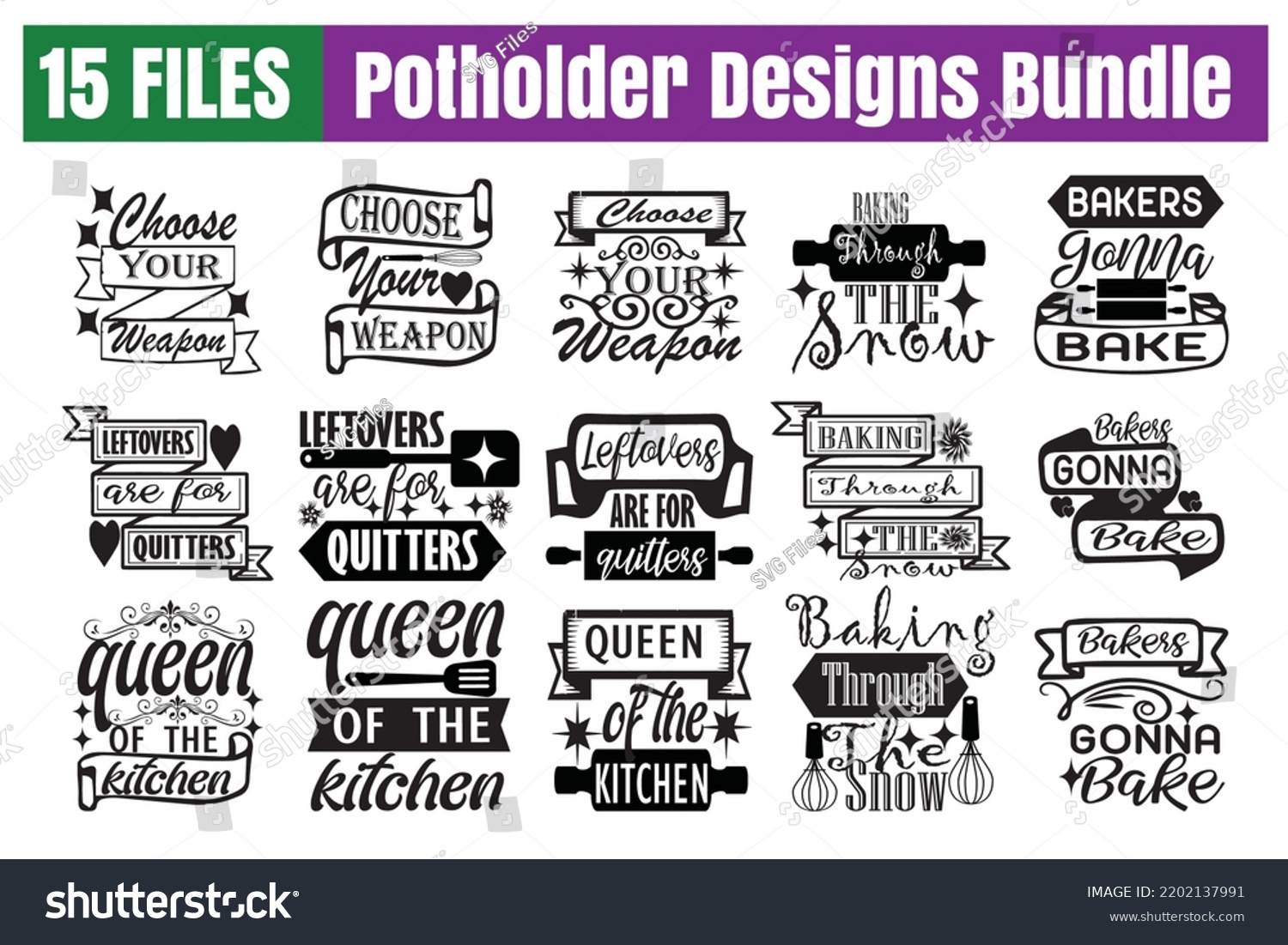 SVG of Potholder Quotes svg Bundle. Quotes about Potholder, Potholder cut files Bundle of 15 svg eps Files for Cutting Machines Cameo Cricut, Potholder Quotes svg